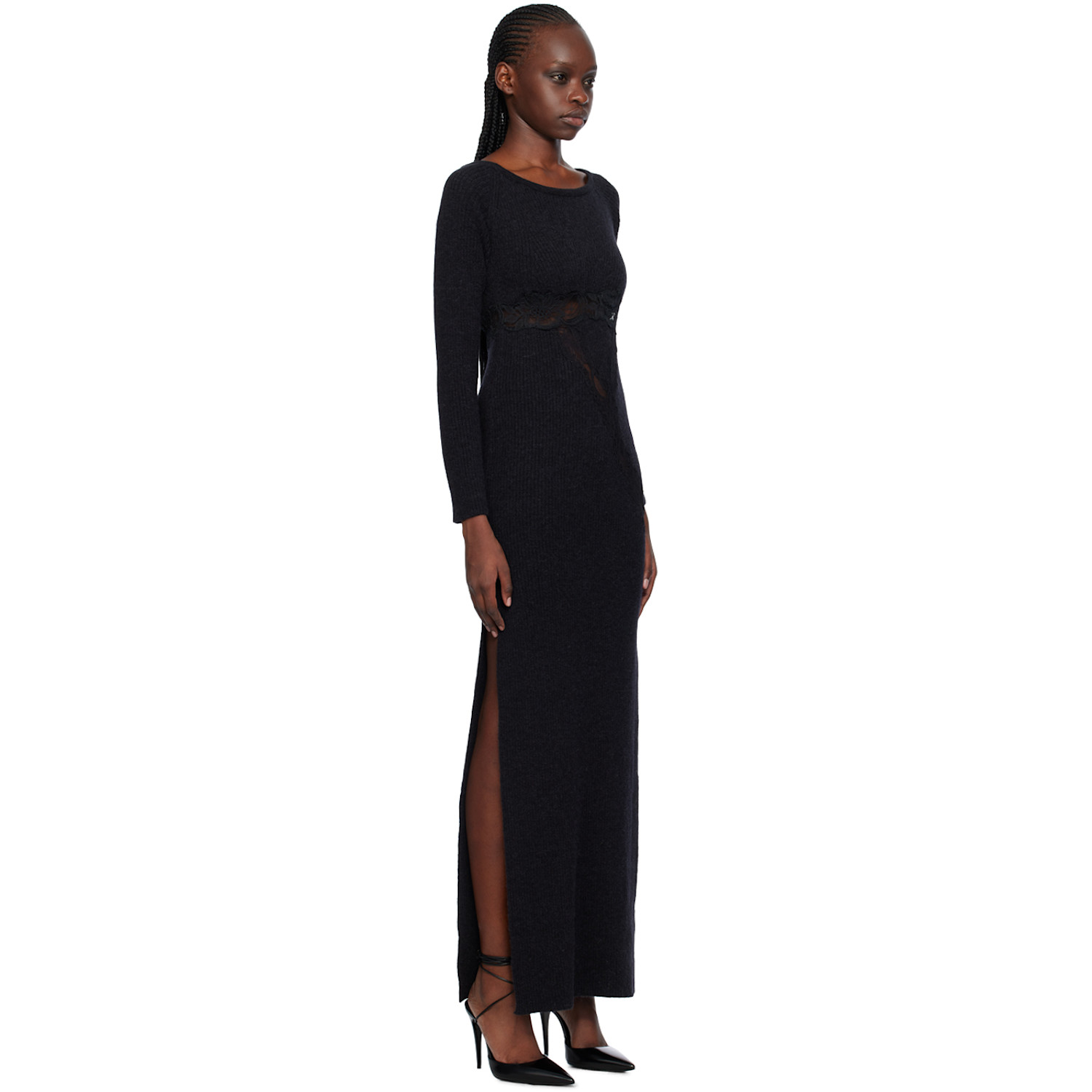  Vaillant Black Vented Maxi Dress 
