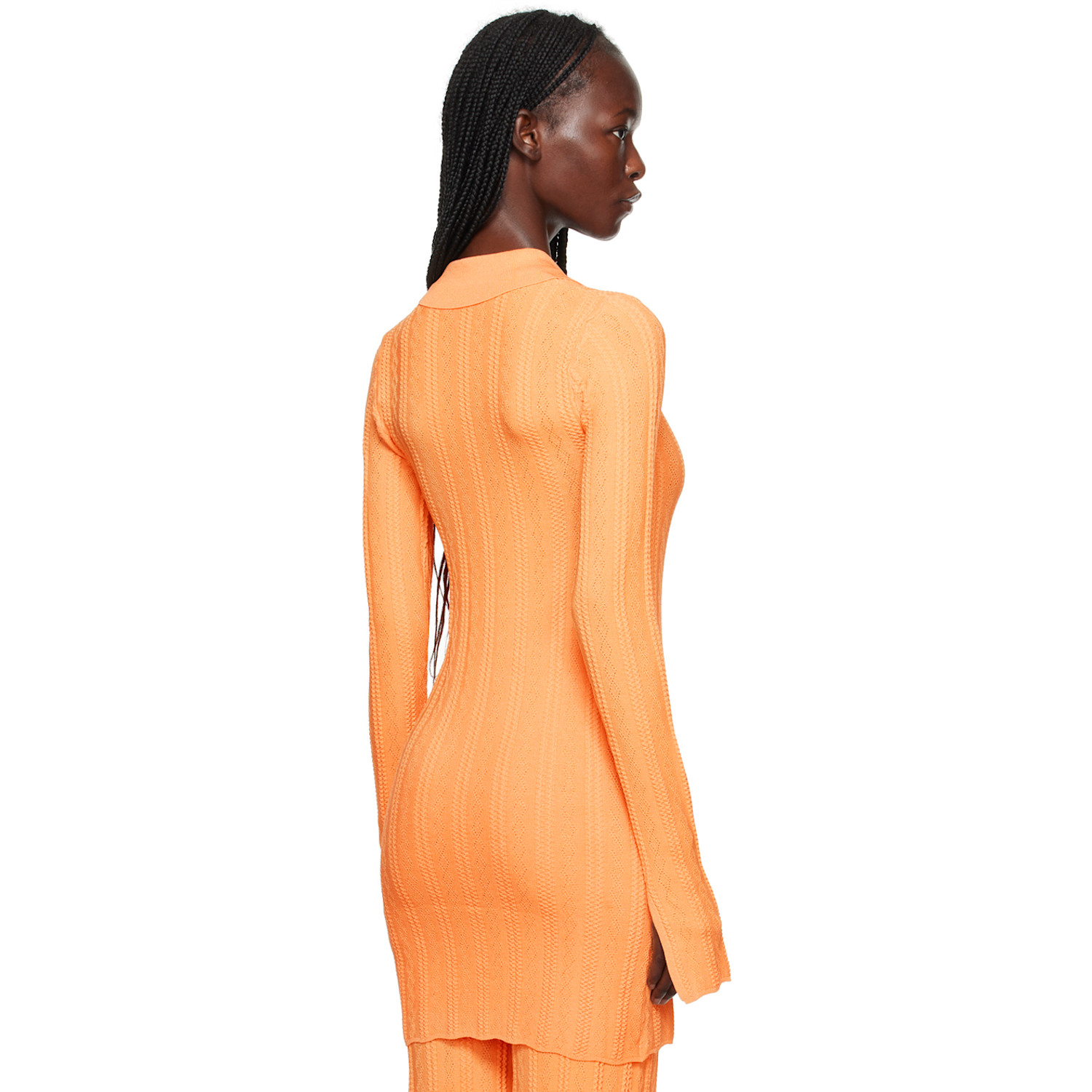  Remain Birger Christensen Orange Buttoned Cardigan 