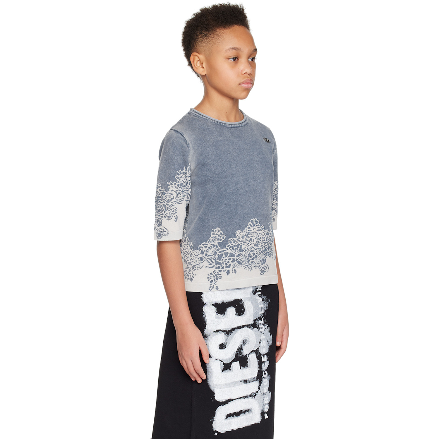  Diesel Kids Blue Jacquard T-shirt 