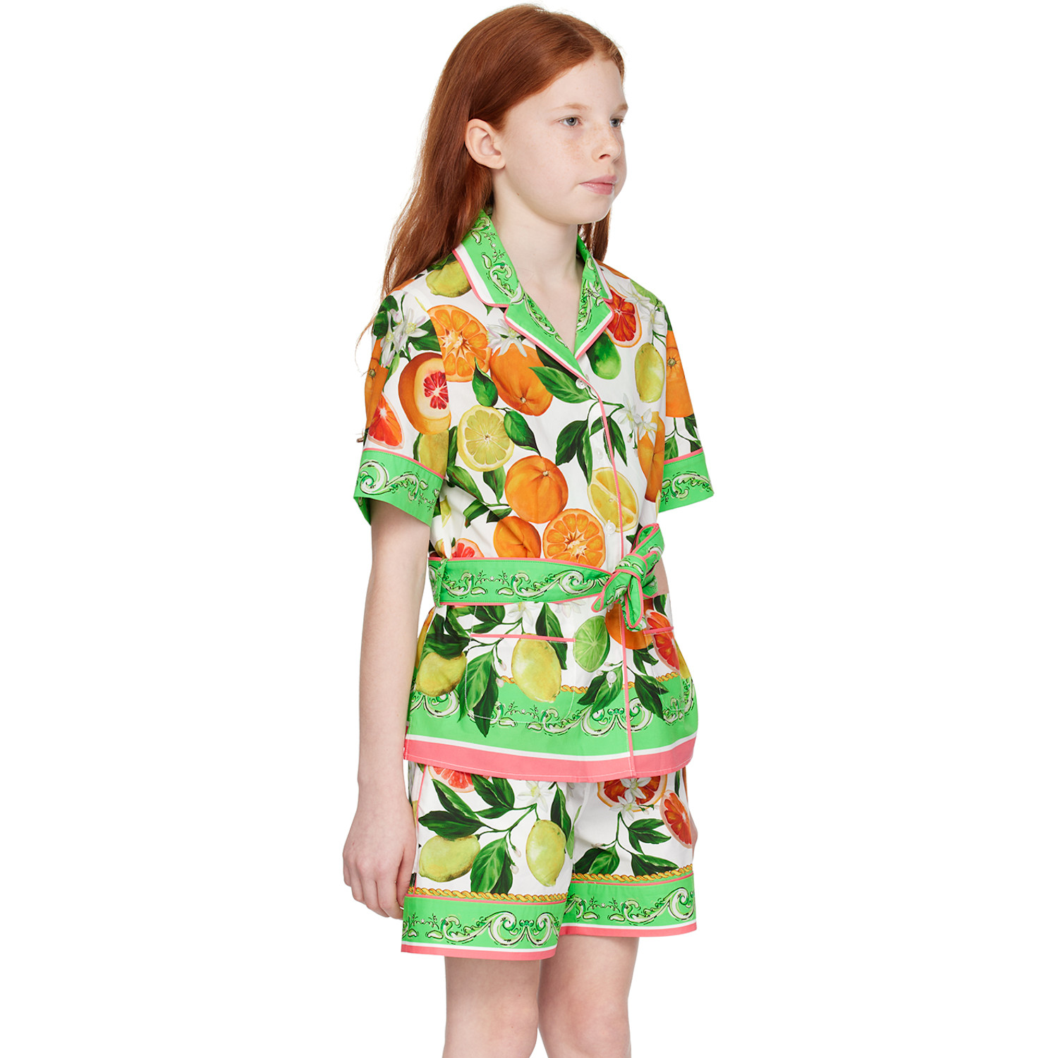  Dolce&gabbana Kids Green Belted Shirt 