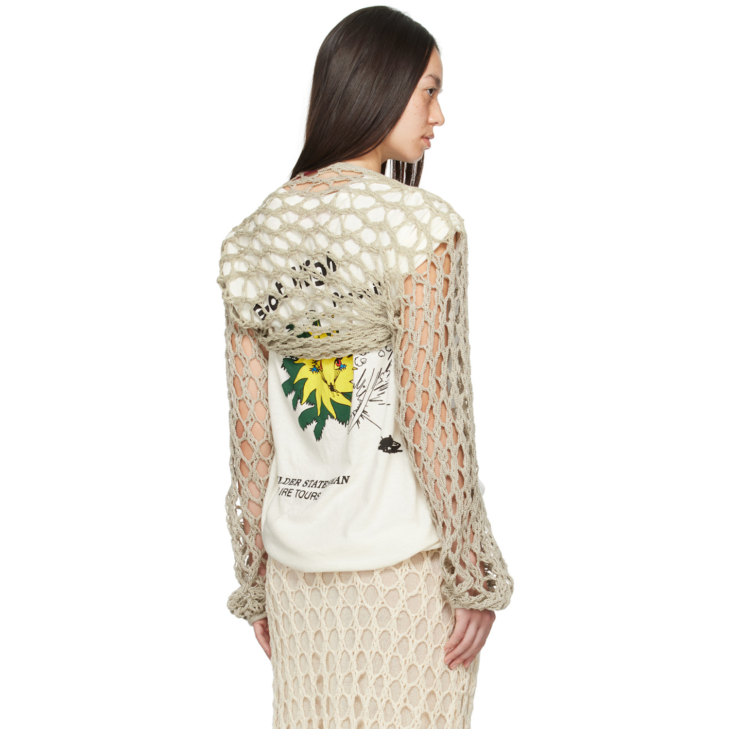  The Elder Statesman Green Dolman Sleeve Cardigan 