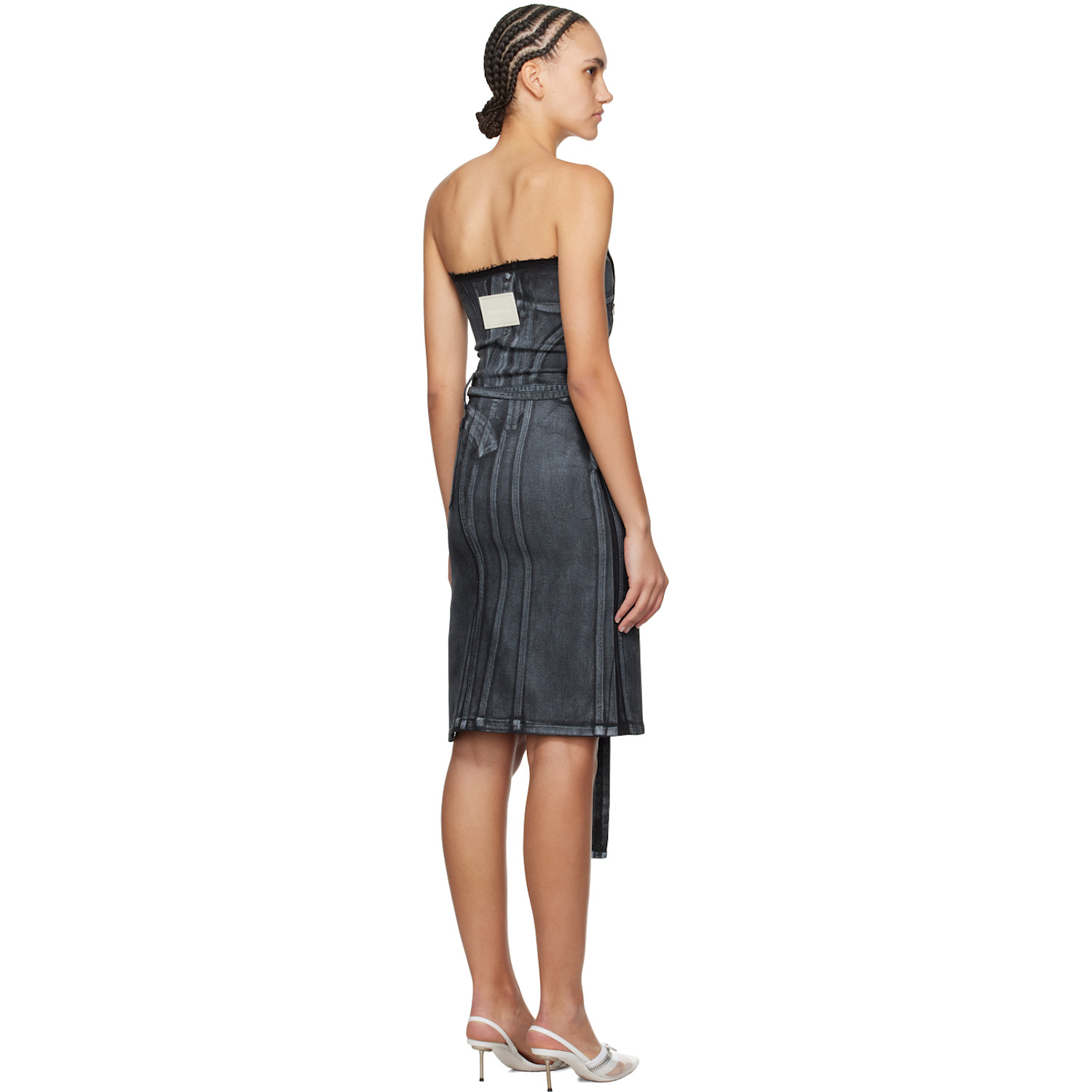  Ottolinger Black Belted Denim Minidress 