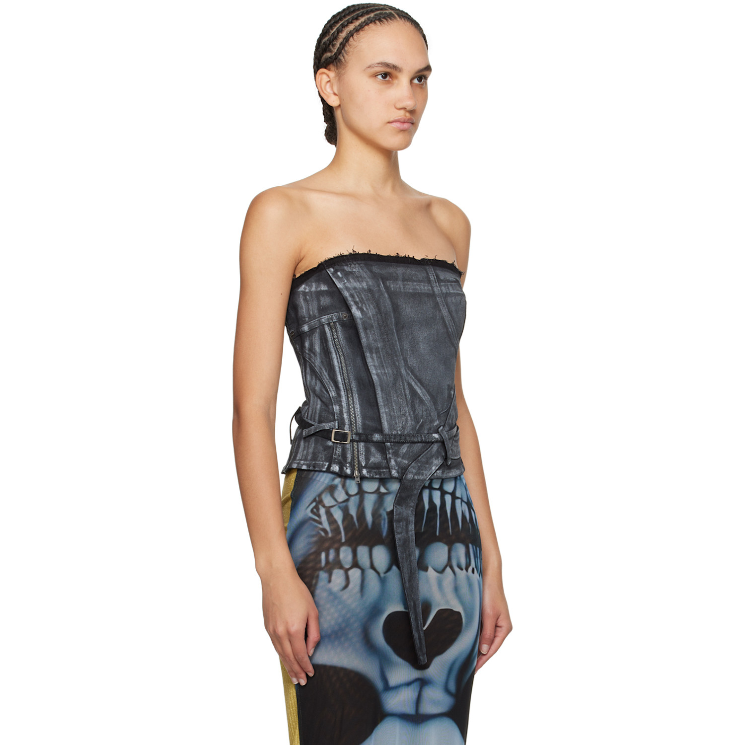  Ottolinger Black Zip Denim Top 