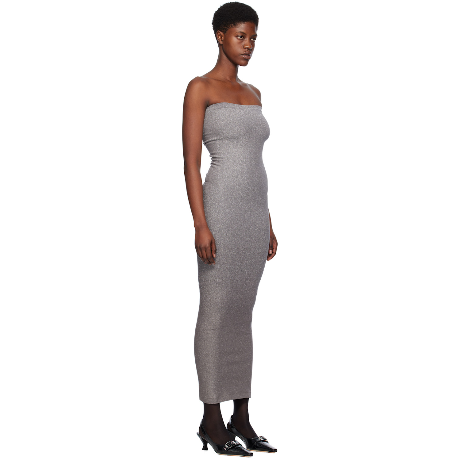  Wolford Silver Fading Shine Maxi Dress 
