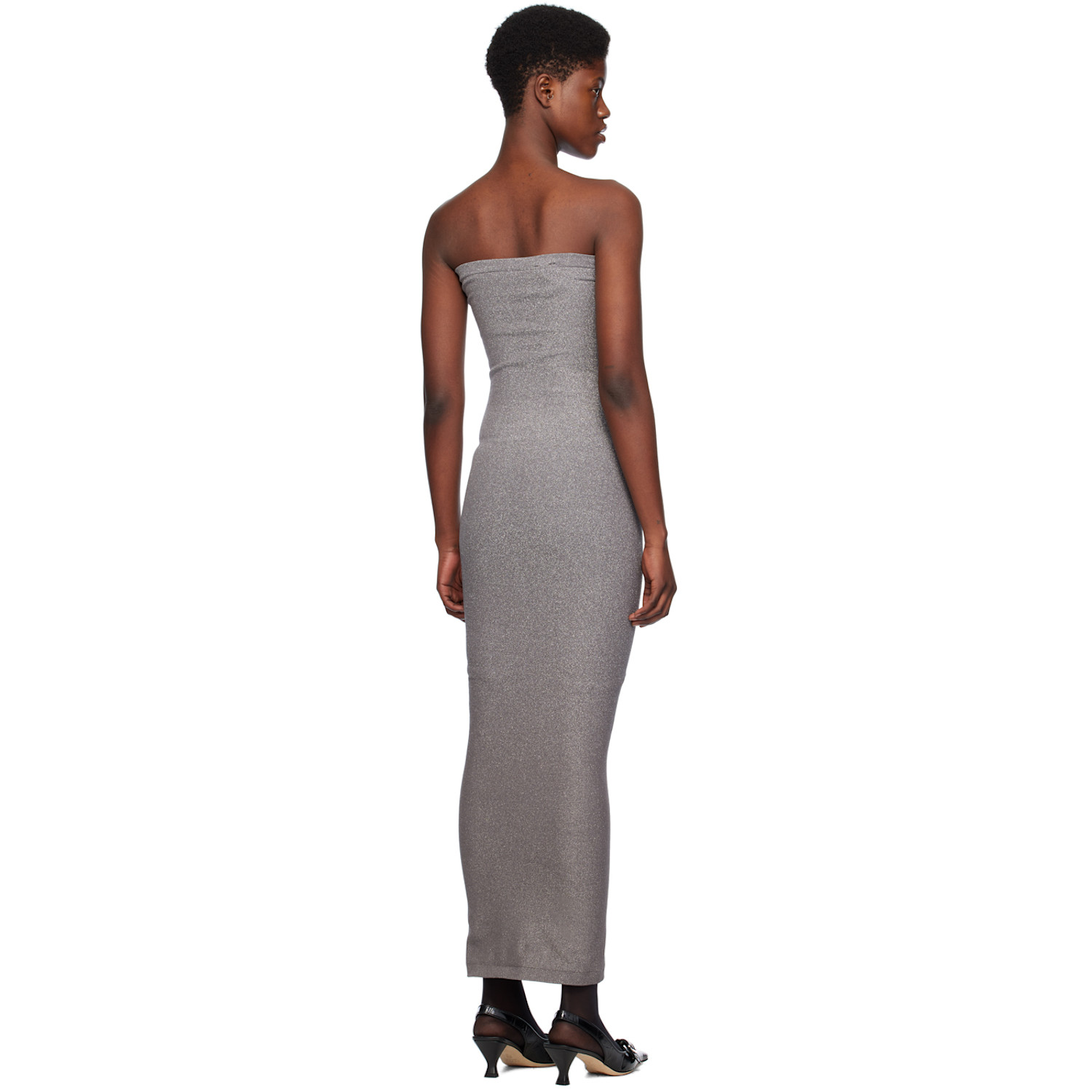  Wolford Silver Fading Shine Maxi Dress 