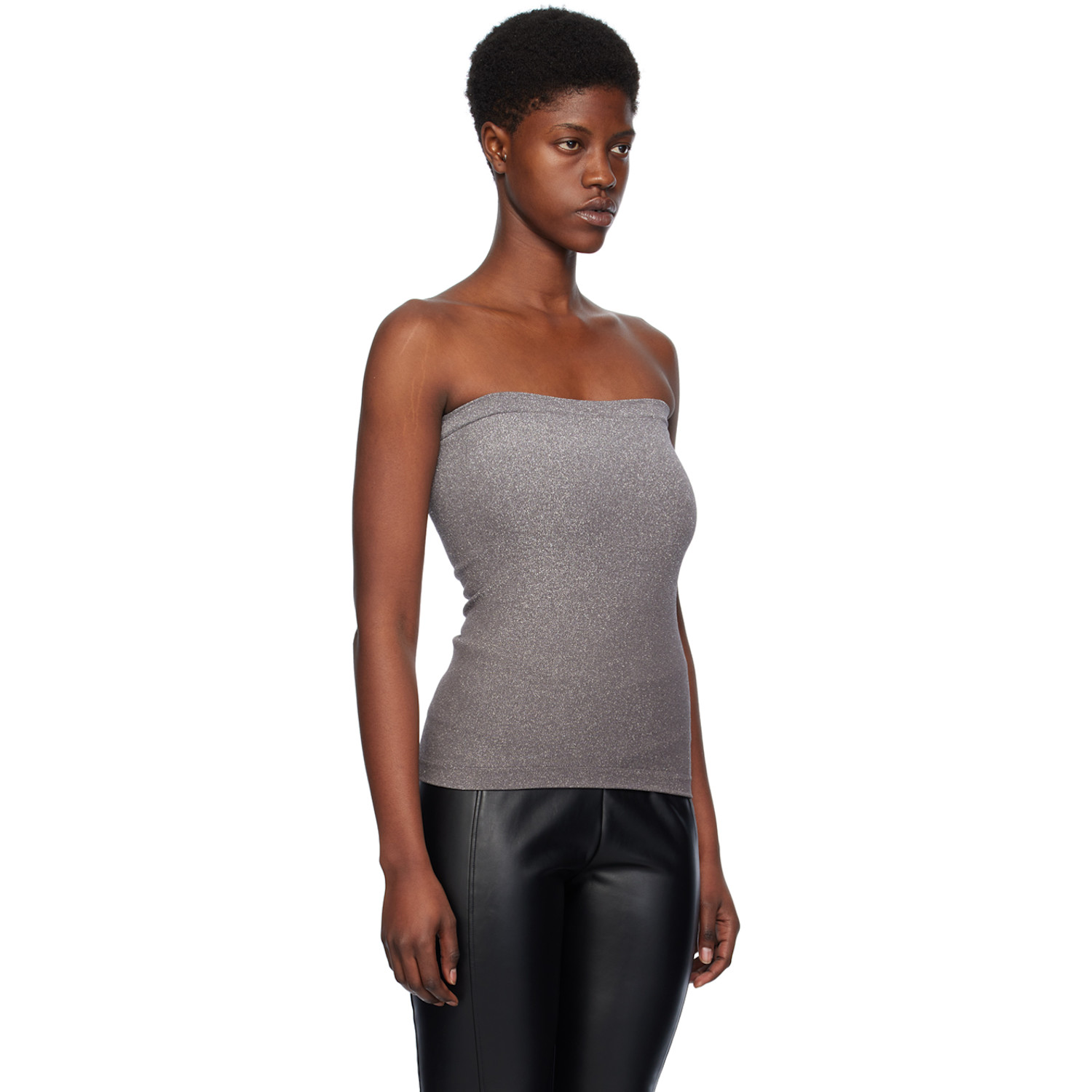  Wolford Silver Fading Shine Tube Top 