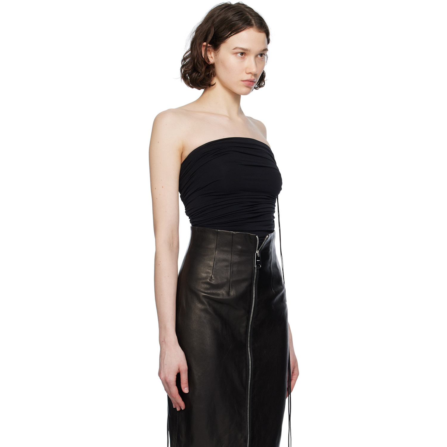  Wolford Black Fatal Draping Bodysuit 