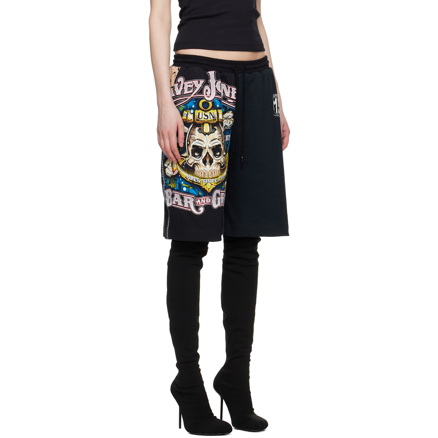  Marine Serre Black Printed Shorts 