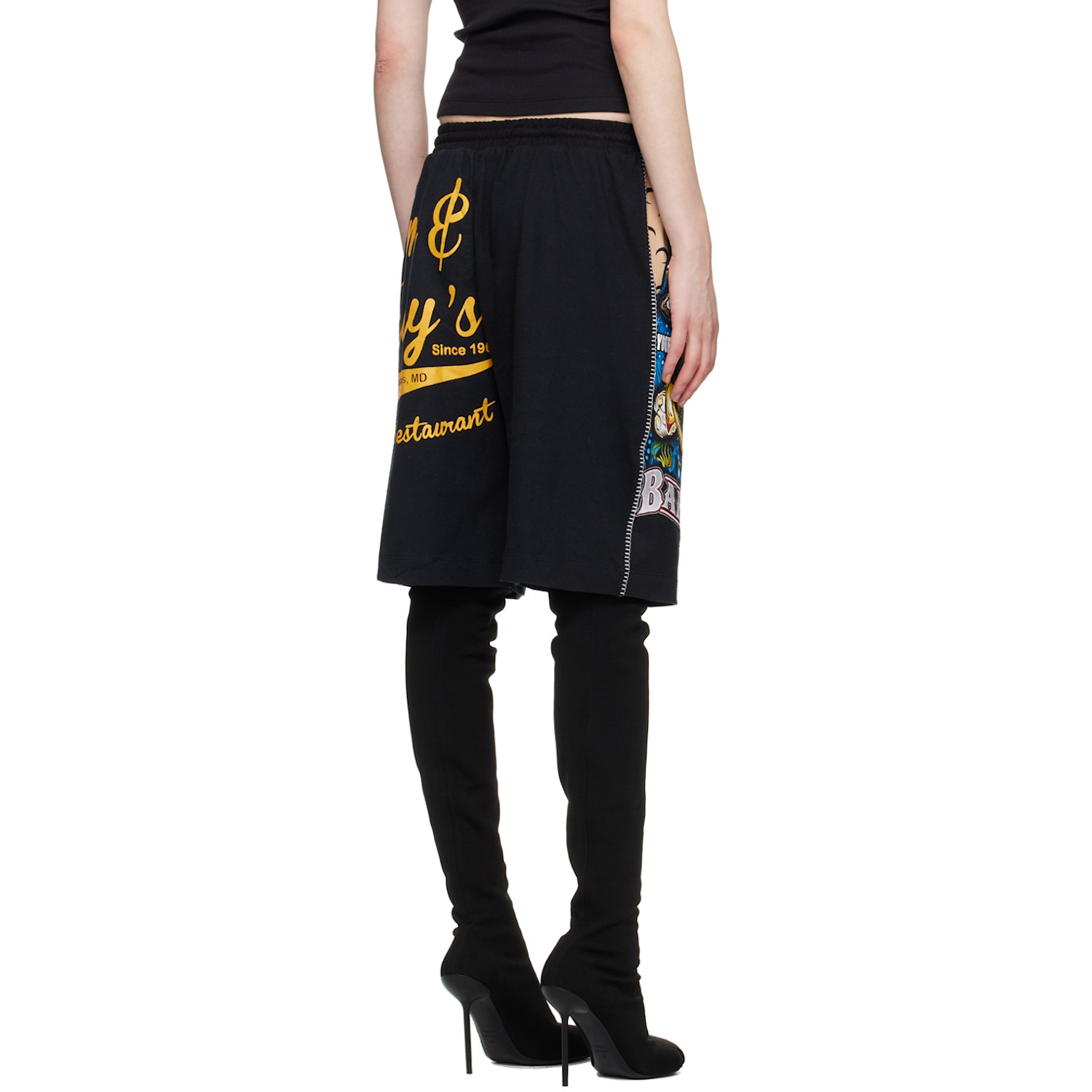  Marine Serre Black Printed Shorts 