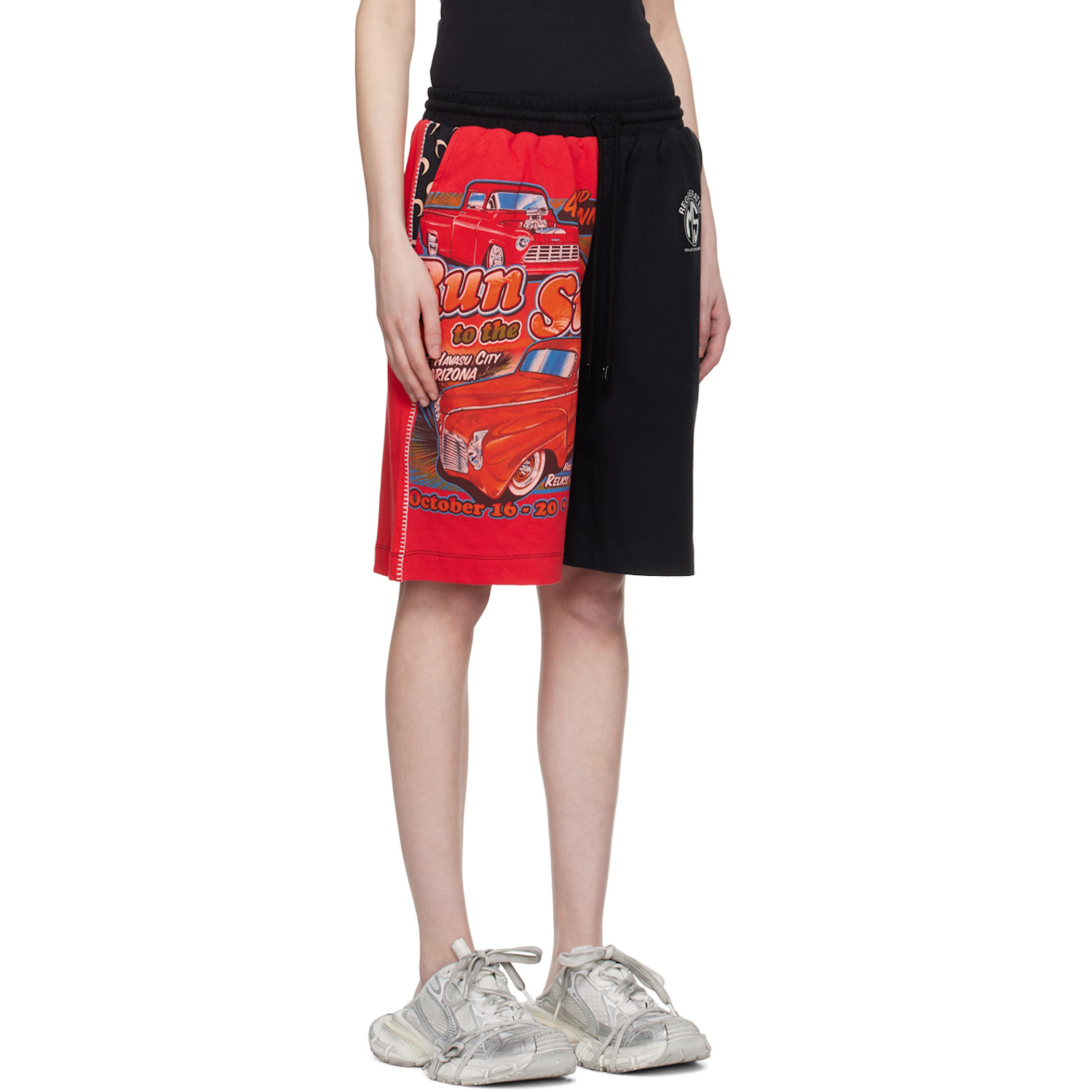  Marine Serre Red & Black Printed Shorts 