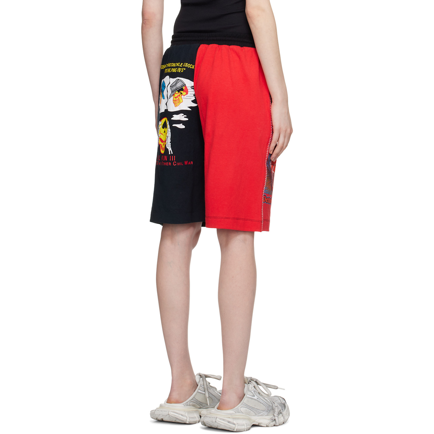  Marine Serre Red & Black Printed Shorts 