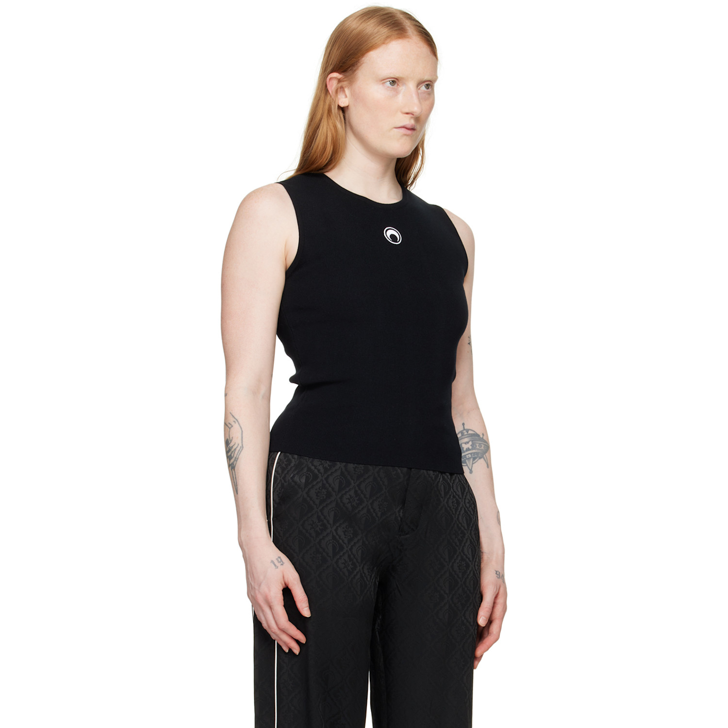  Marine Serre Black Core Sleeveless Crewneck 
