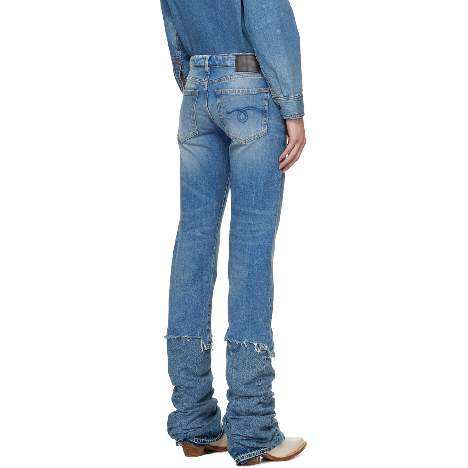  R13 Blue Boy Straight With Rips Jeans 