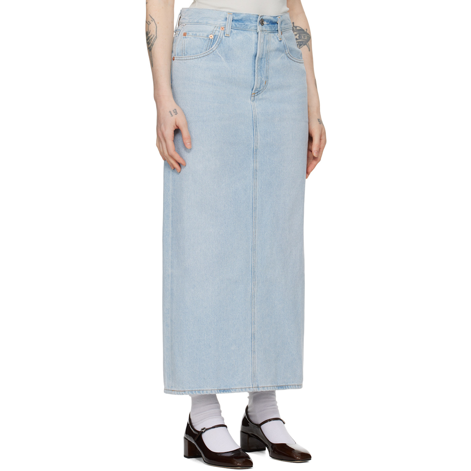  Citizens Of Humanity Blue Verona Denim Maxi Skirt 