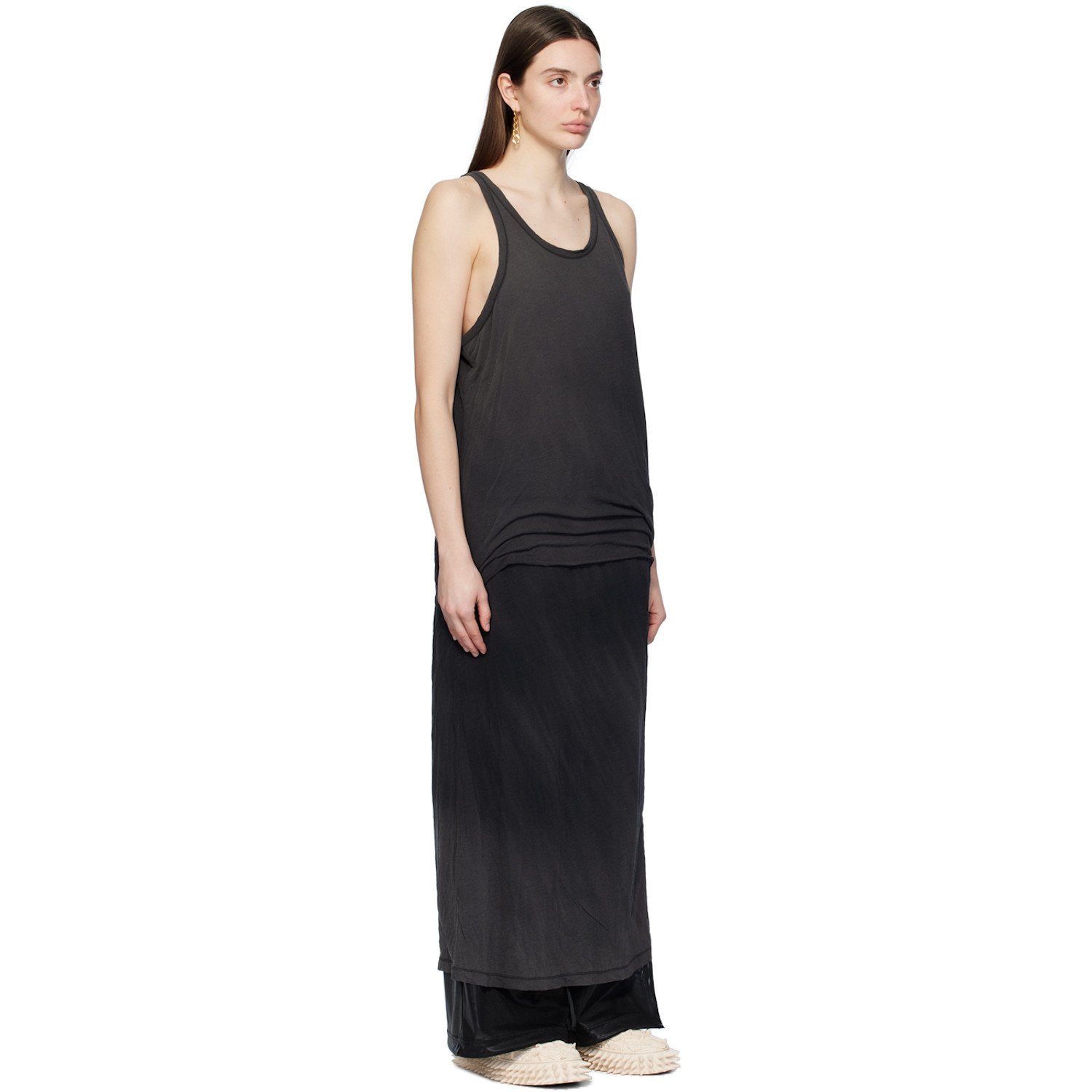 Doublet Black Layered Maxi Dress 