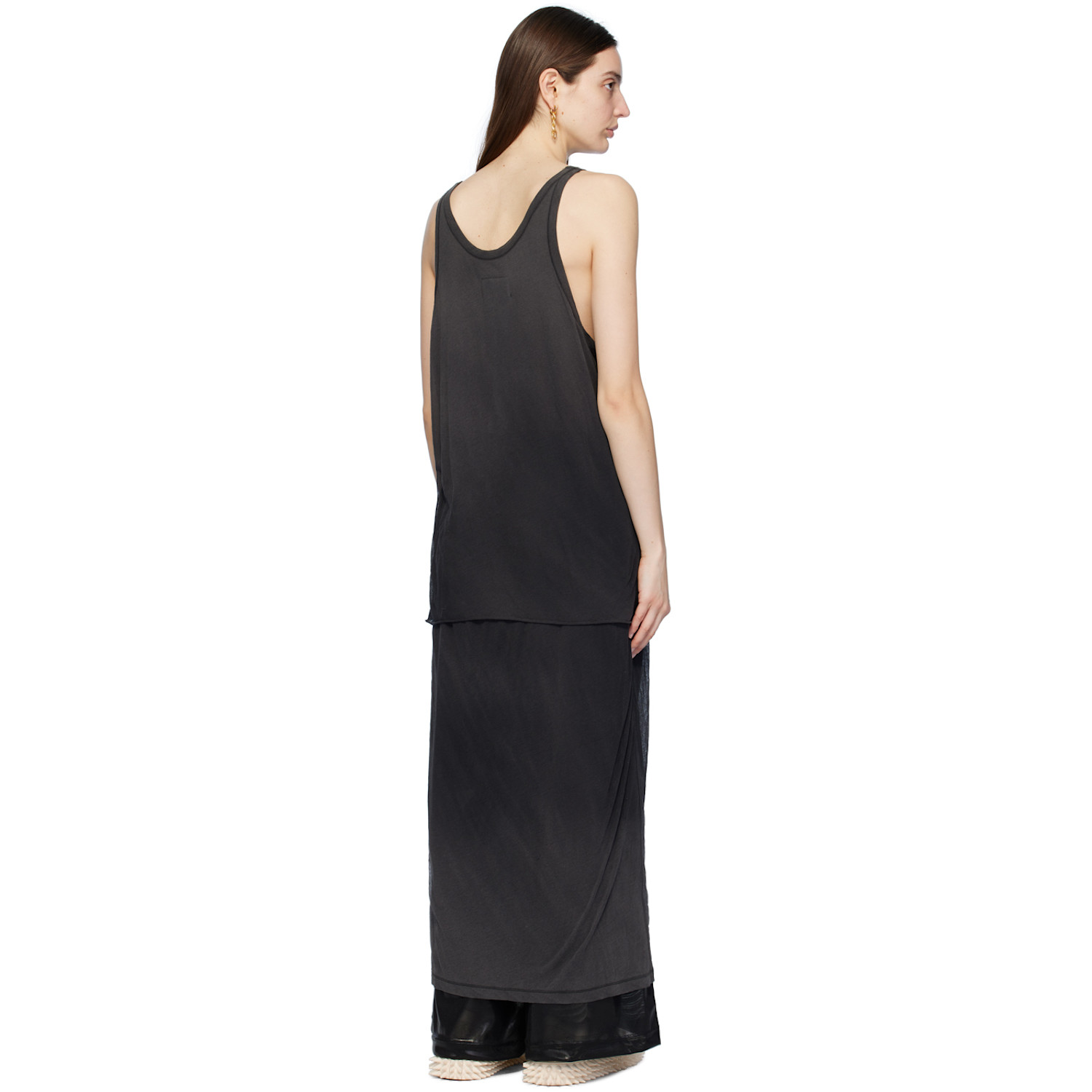  Doublet Black Layered Maxi Dress 