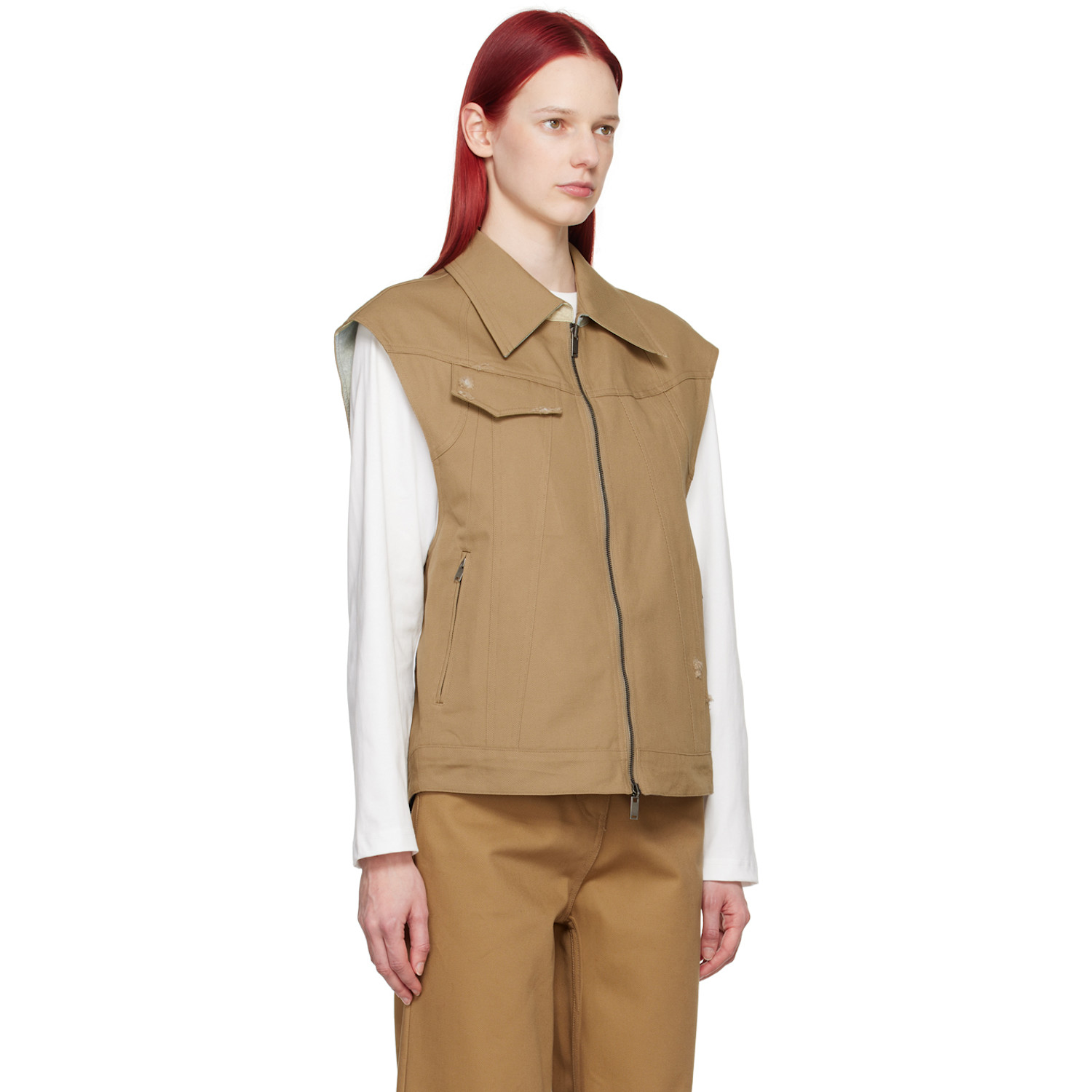  Ader Error Beige Poel Reversible Vest 