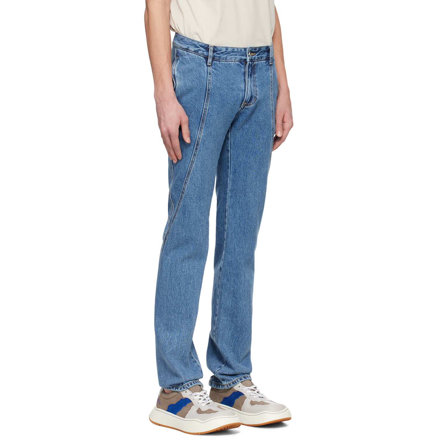 Ader Error Blue Paneled Jeans 