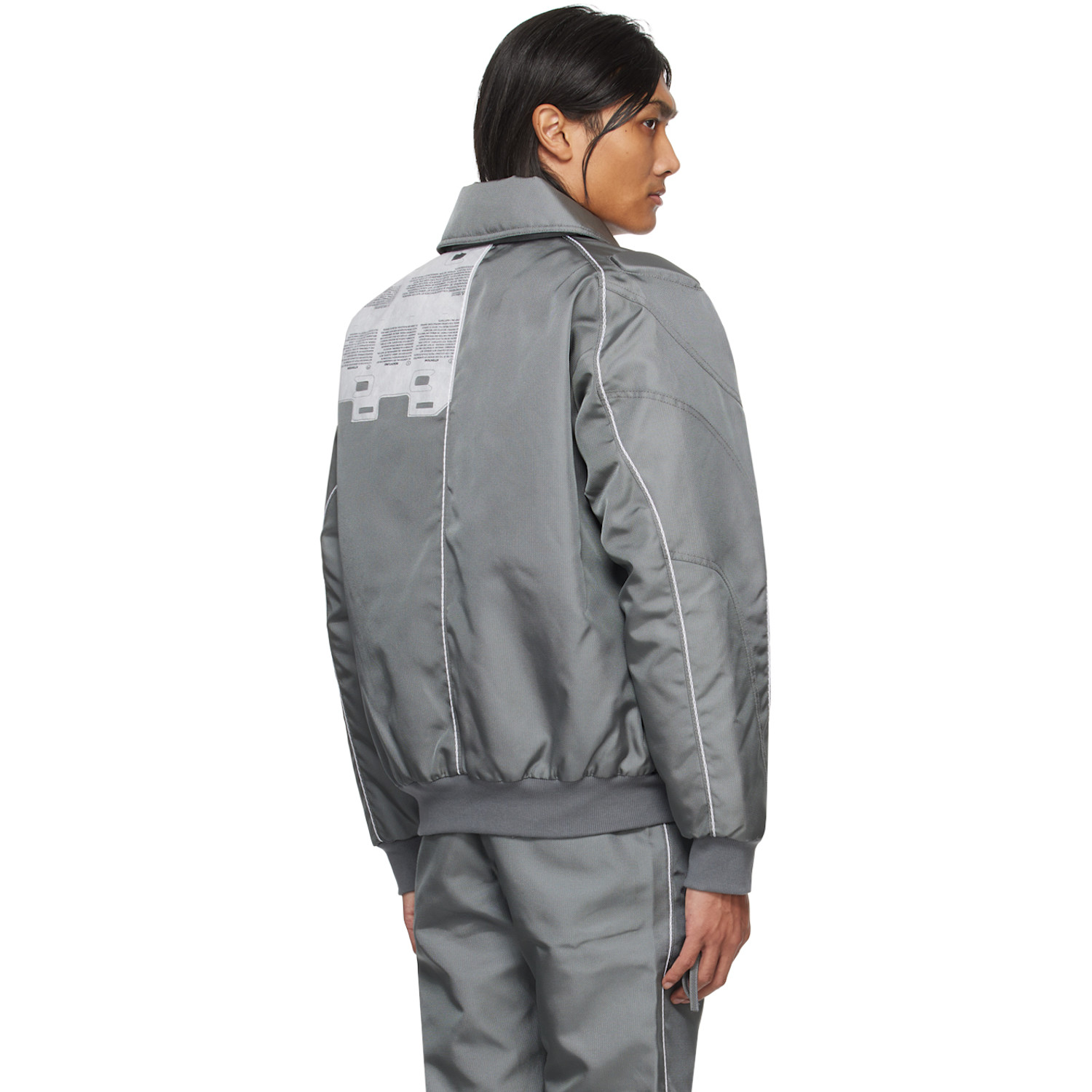  Kanghyuk Gray Lock Stitched Bomber Jacket 
