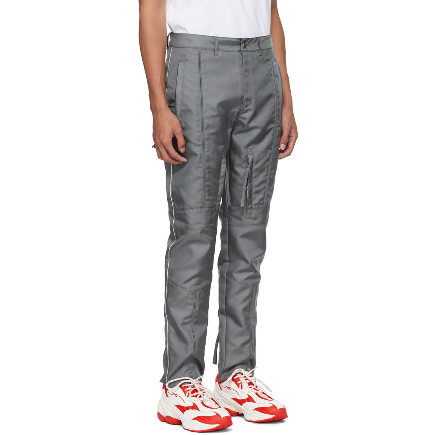  Kanghyuk Gray Lock Stitched Trousers 