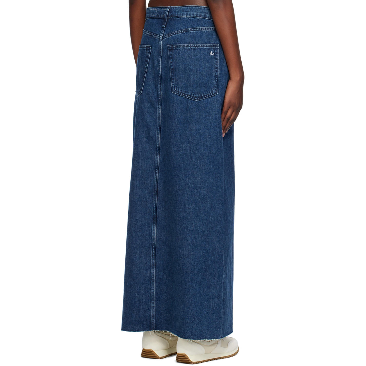  Rag & Bone Navy Avery Midi Skirt 