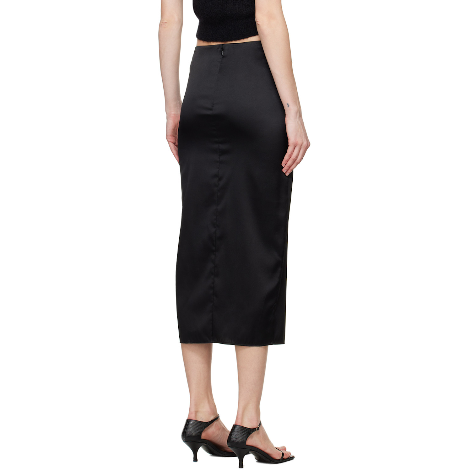  Filippa K Black Slit Midi Skirt 