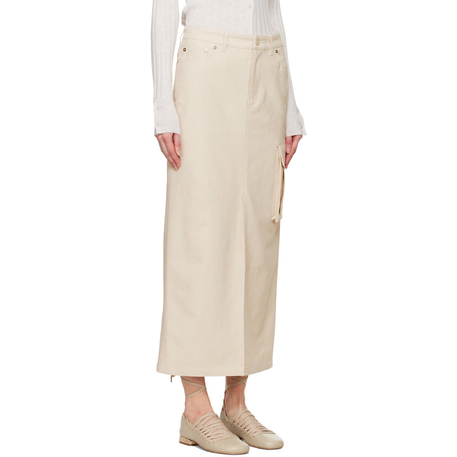  Filippa K Off-white Cargo Maxi Skirt 