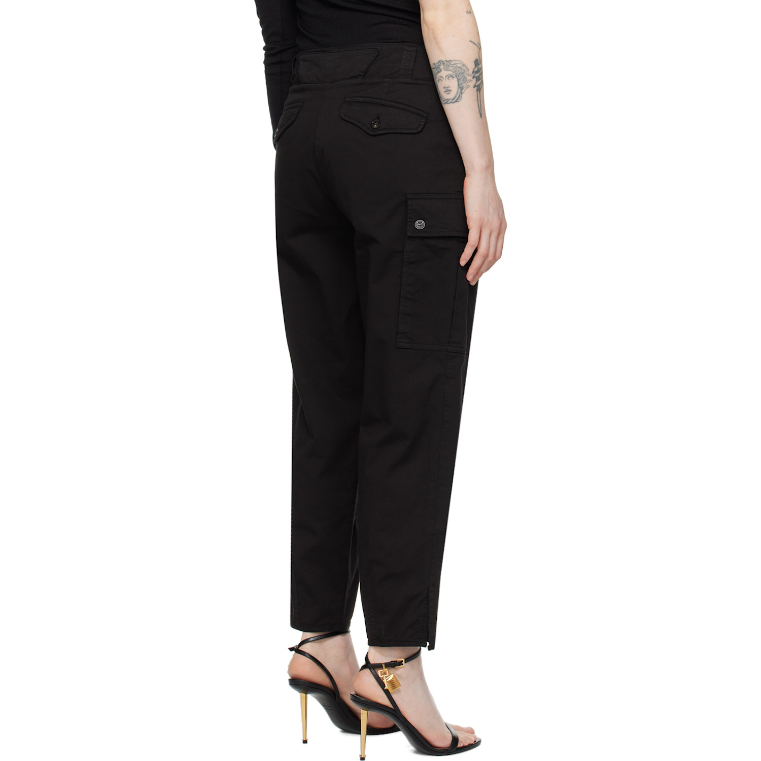  Tom Ford Black Pleated Cargo Trousers 