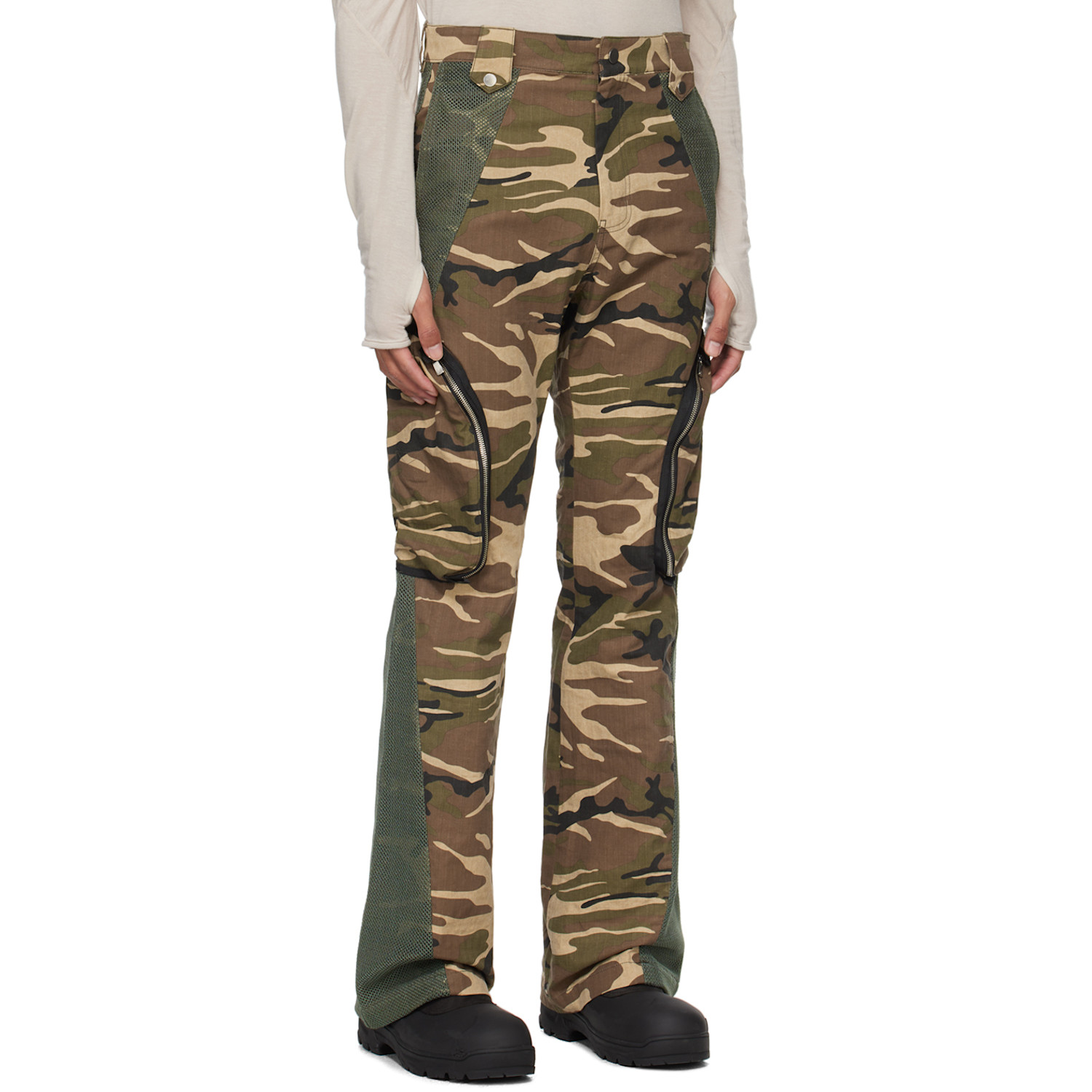  Fffpostalservice Ssense Exclusive Green Camouflage Cargo Pants 