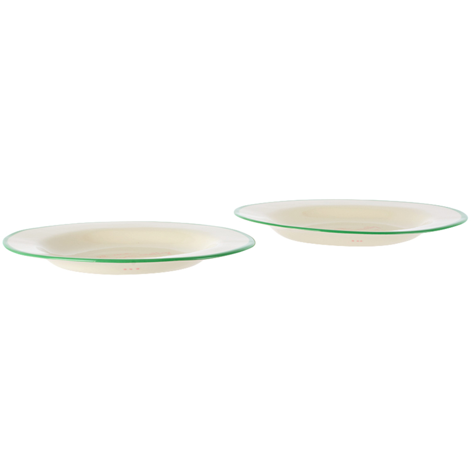  Laetitia Rouget Green & White 'tell Me What You Really Want' Dessert Plate Set 