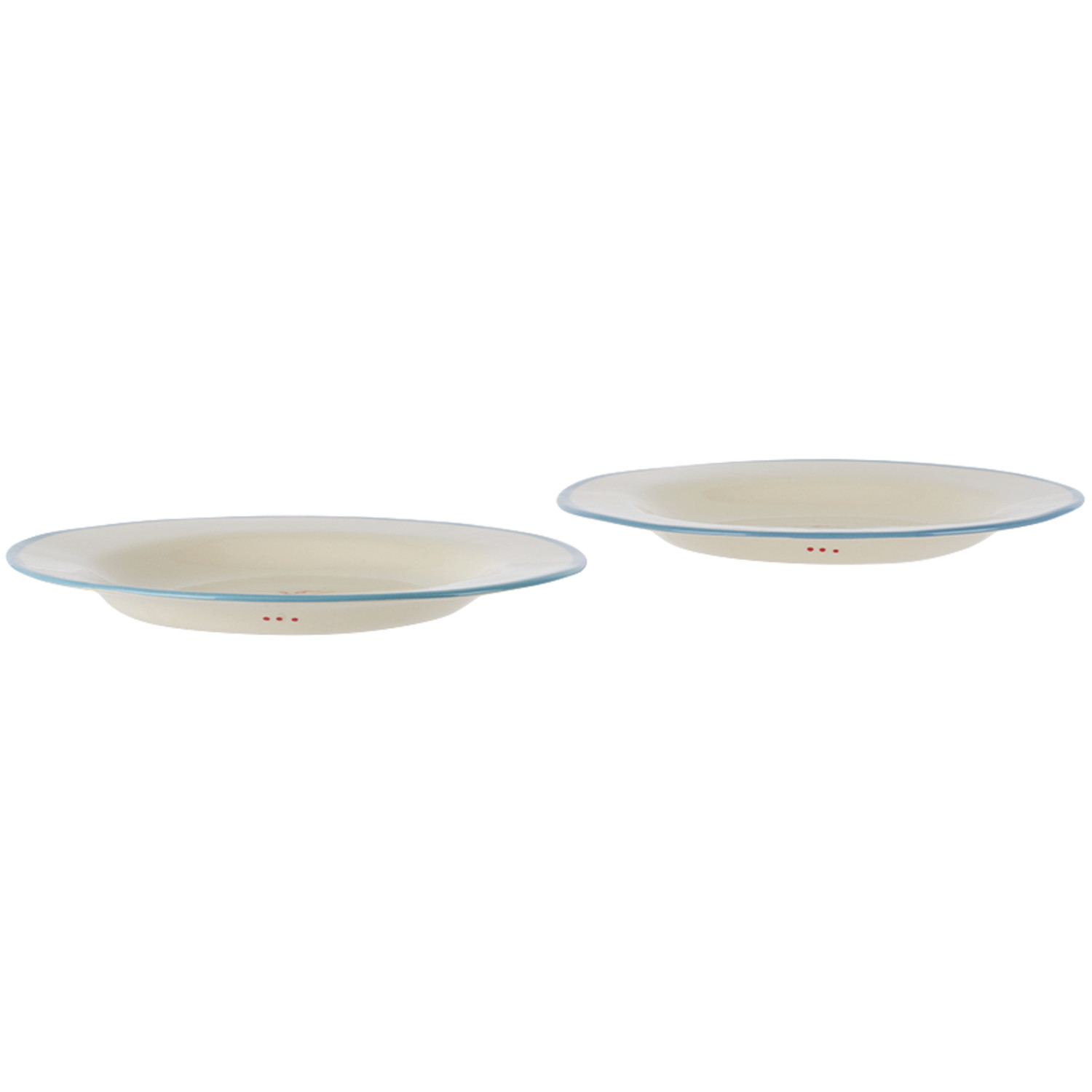  Laetitia Rouget Blue & White 'open For Dodgy Business' Dessert Plate Set 