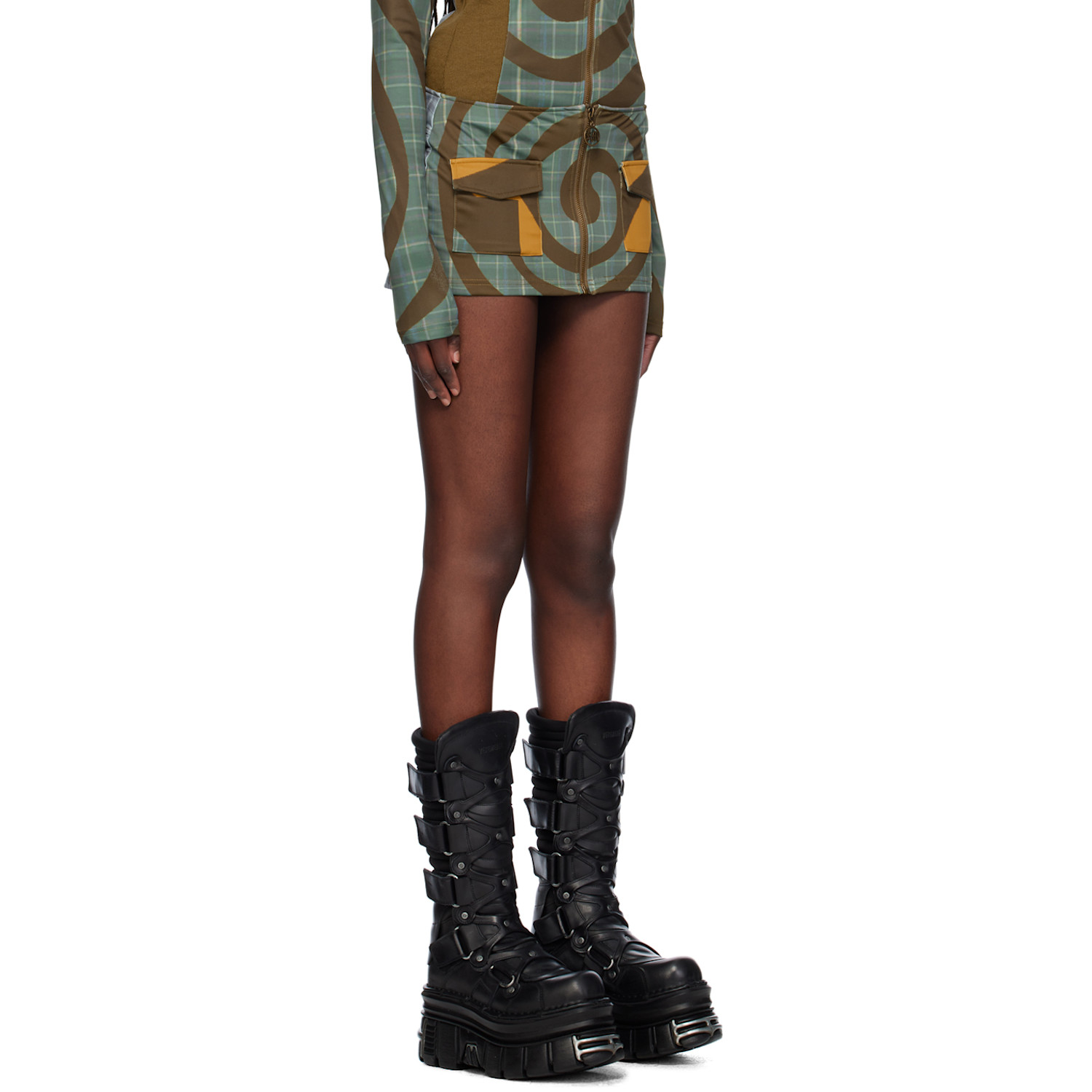  Raga Malak Multicolor Spiral Miniskirt 