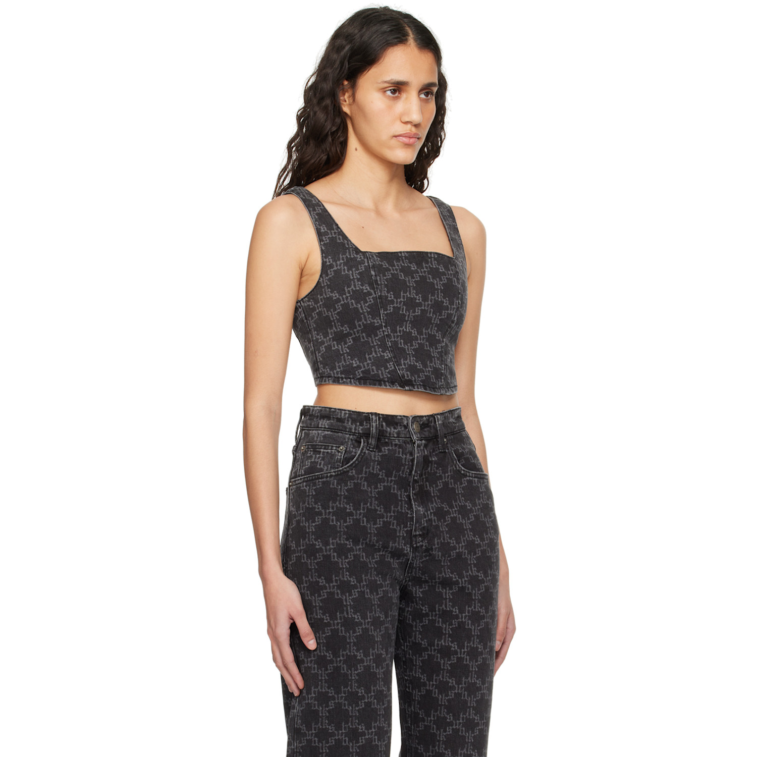  Ksubi Black Merge Denim Tank Top 