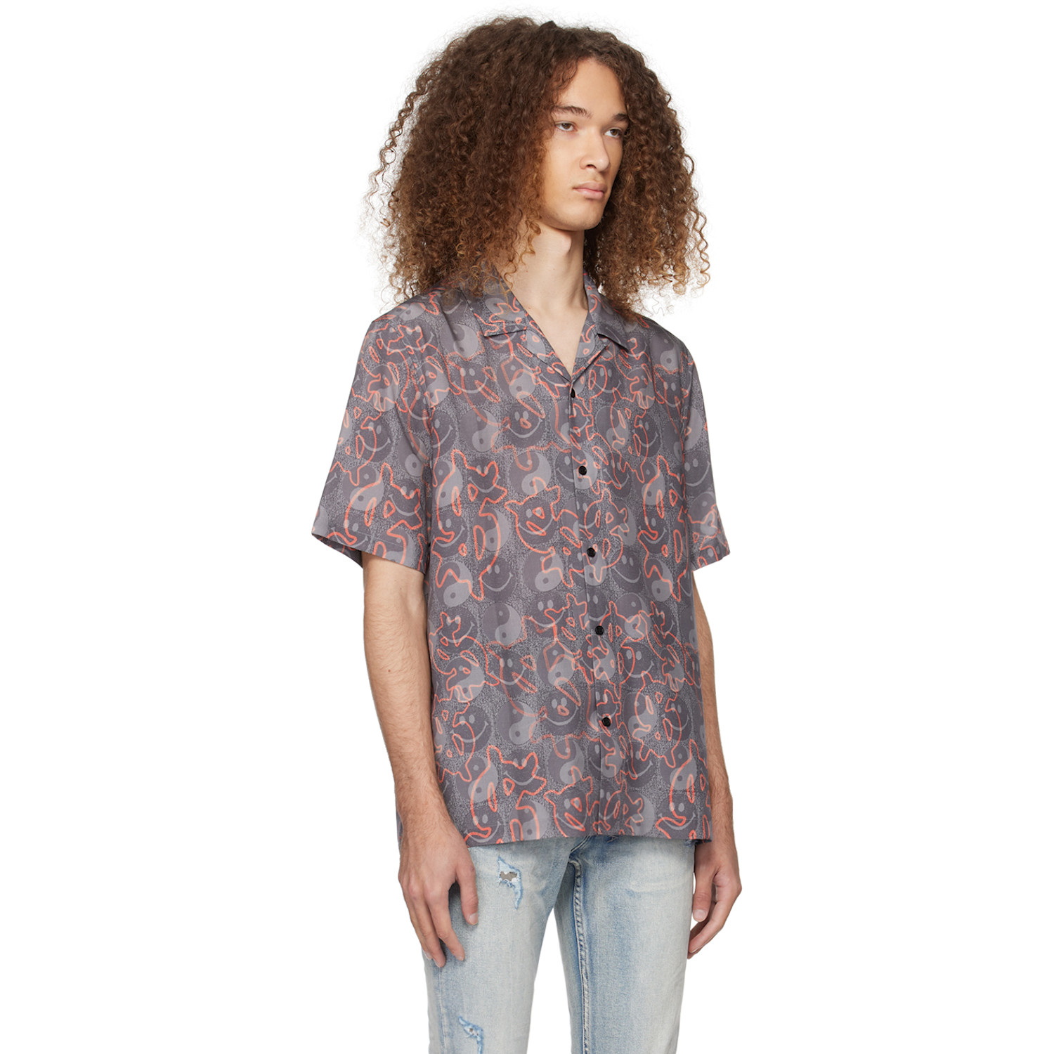  Ksubi Gray Yin Dollar Resort Shirt 