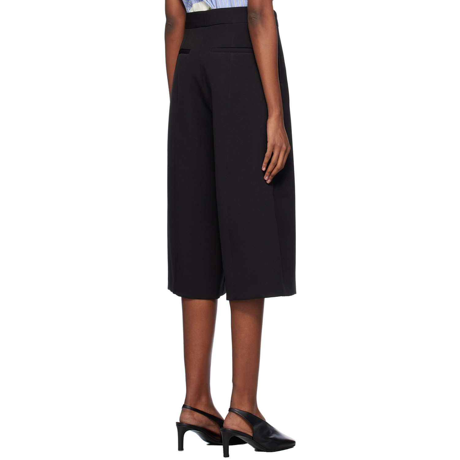  Shang Xia Black Pinched Seam Trousers 