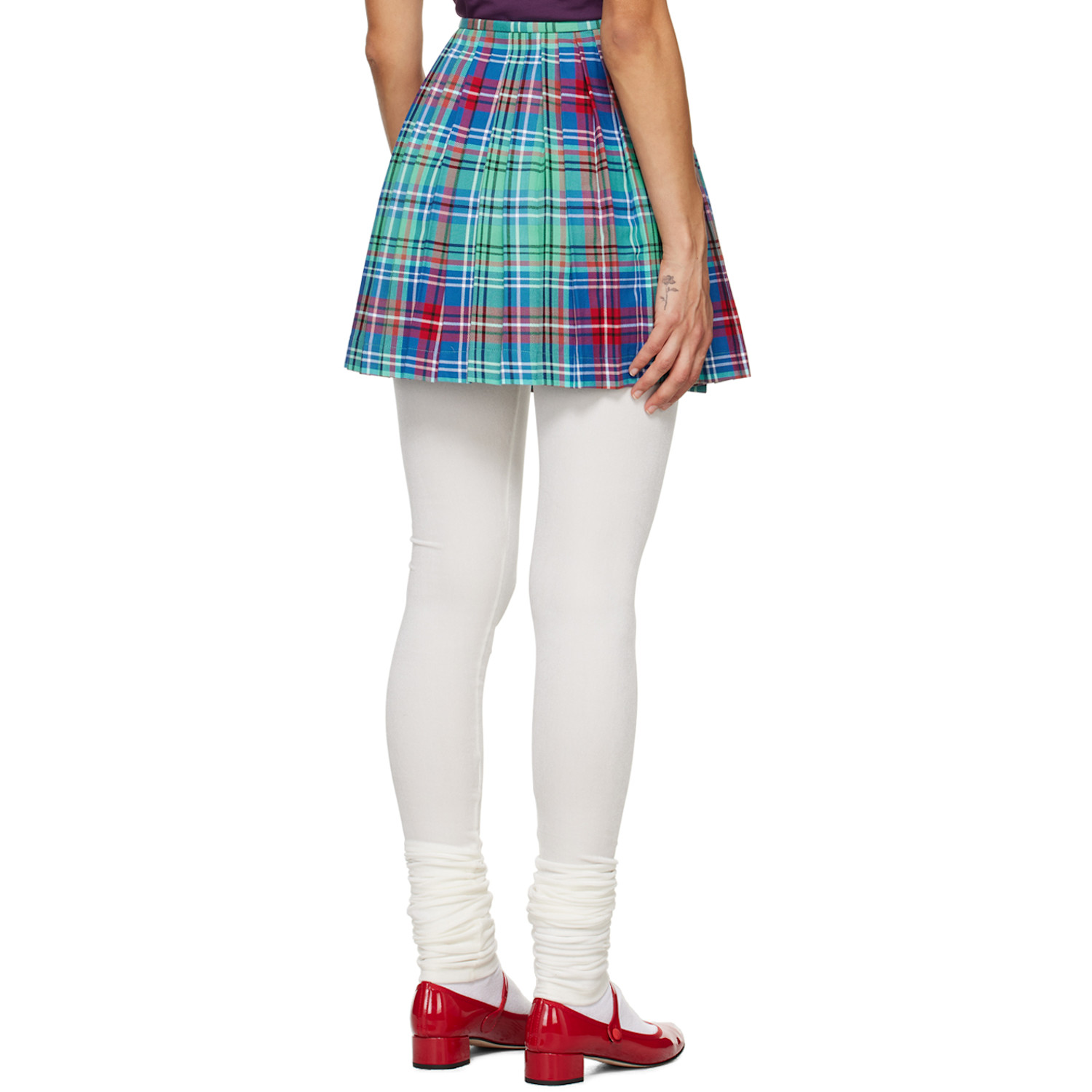  Charles Jeffrey Loverboy Blue Kilt Miniskirt 