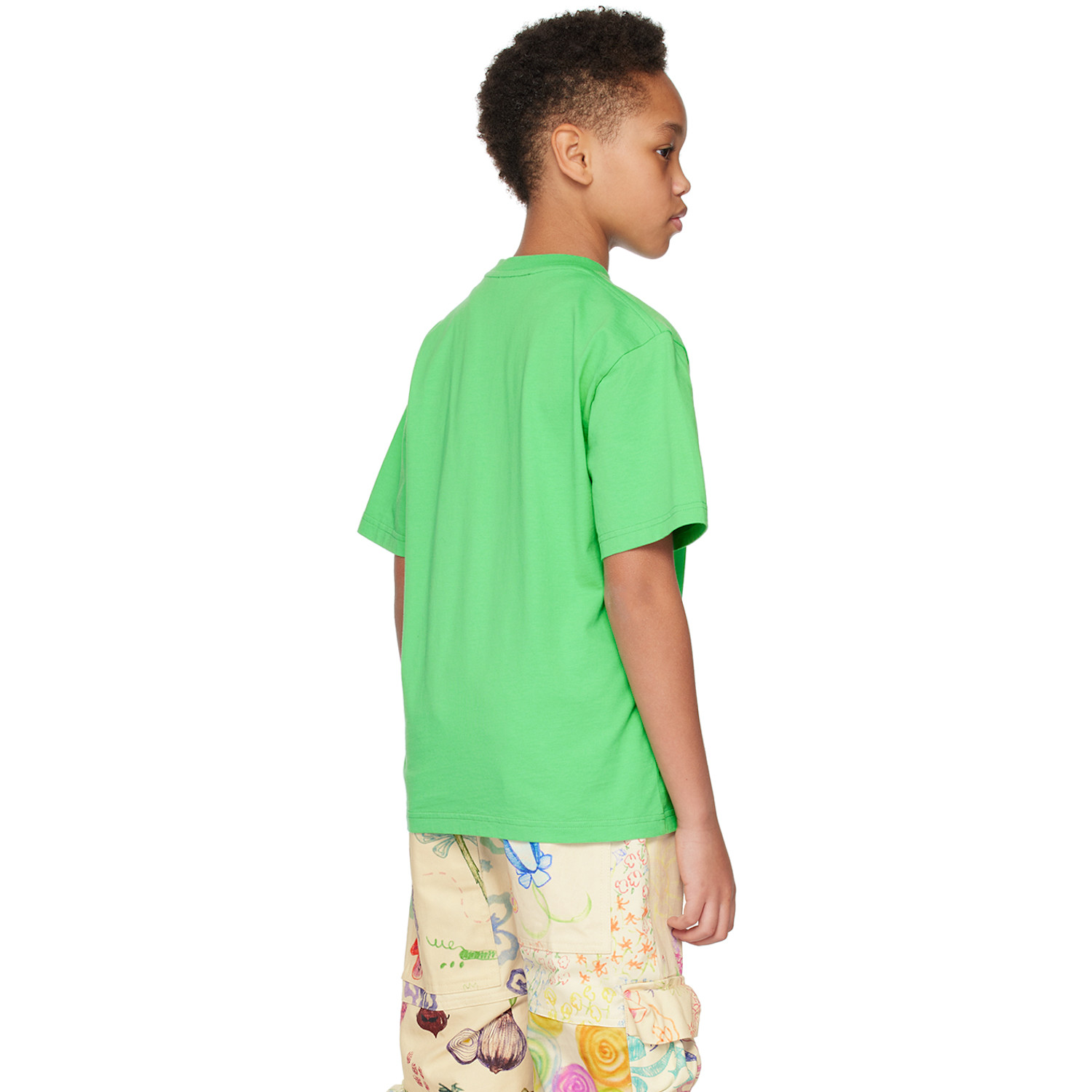  Charles Jeffrey Loverboy Kids Green Printed T-shirt 