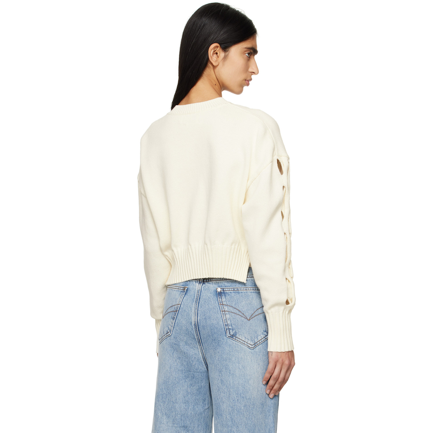  Feng Chen Wang Off-white Cutout Sweater 