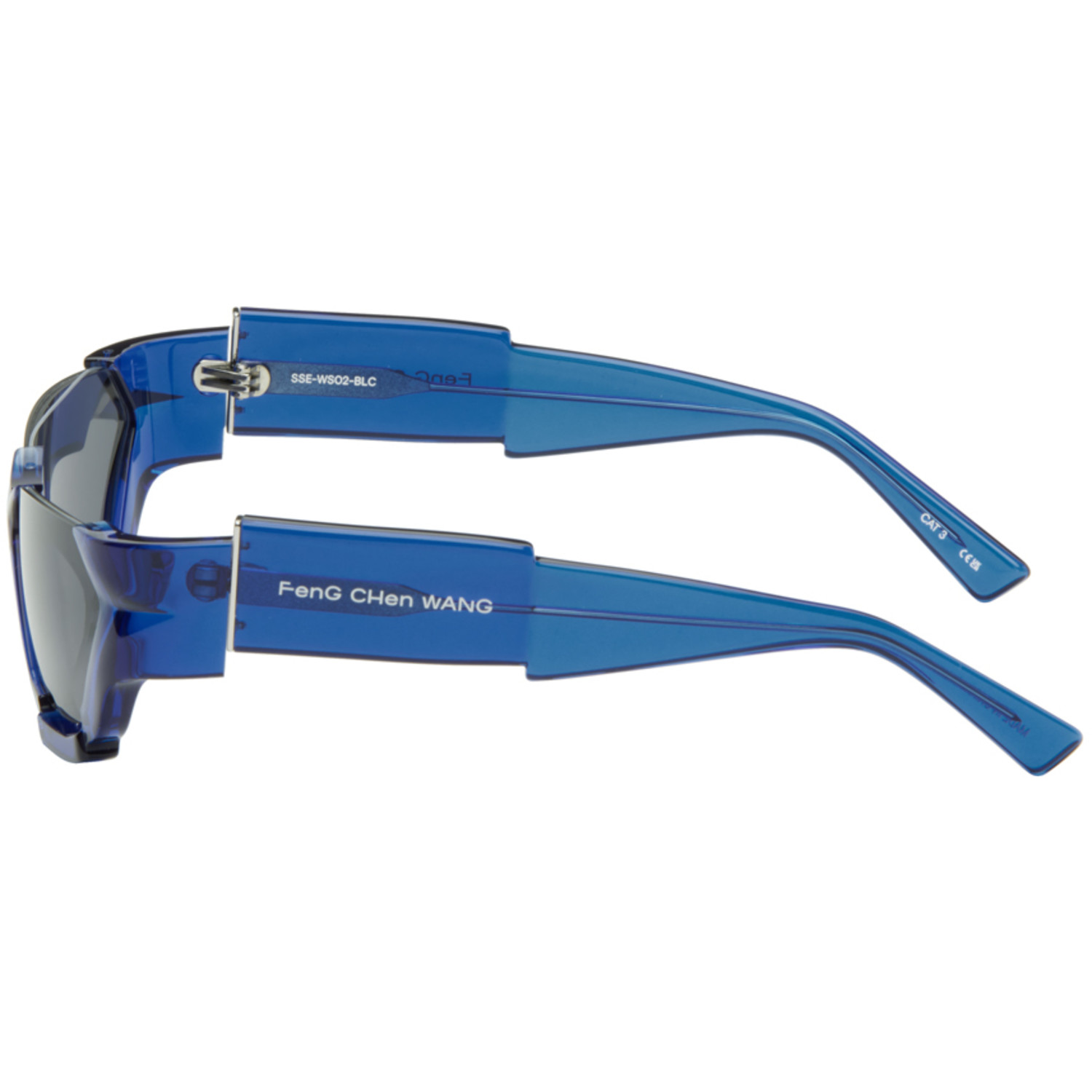  Feng Chen Wang Ssense Exclusive Blue Deconstructed Sunglasses 