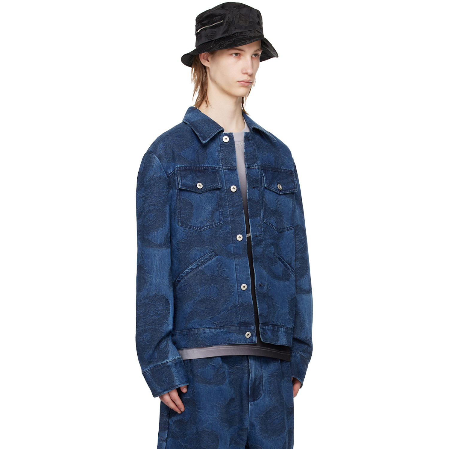  Feng Chen Wang Blue Dragon Denim Jacket 
