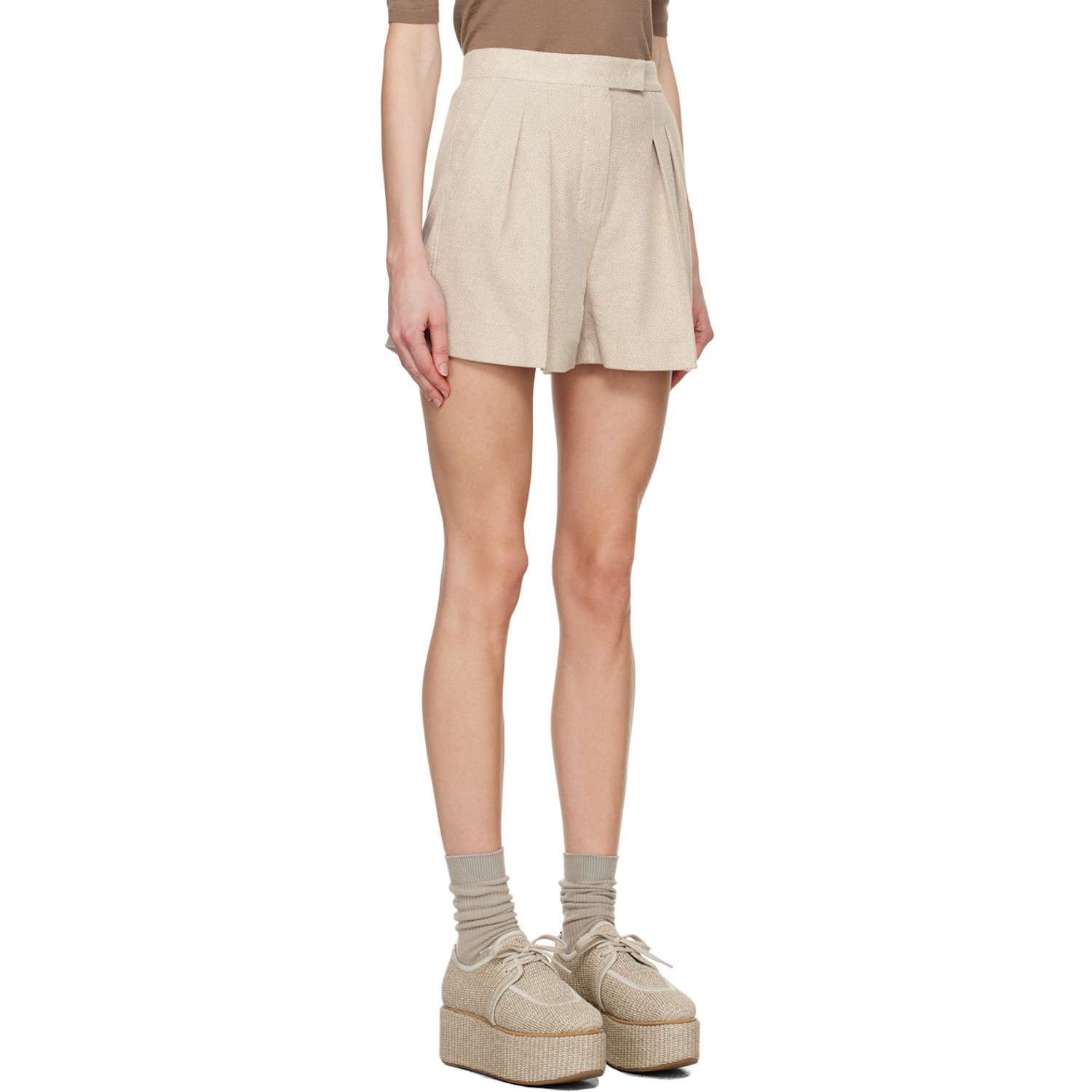  Max Mara Beige Jessica Shorts 