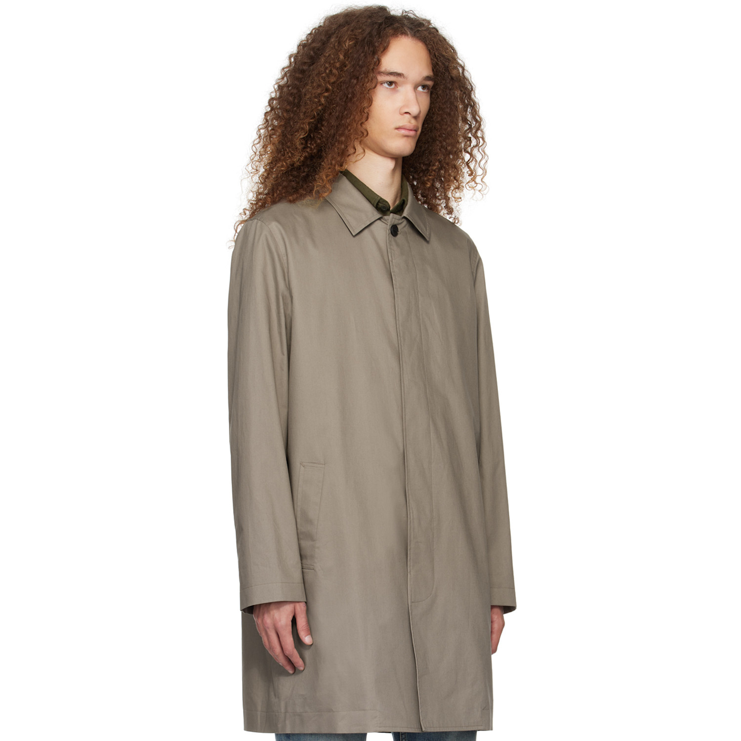  Sunspel Taupe Buttoned Coat 