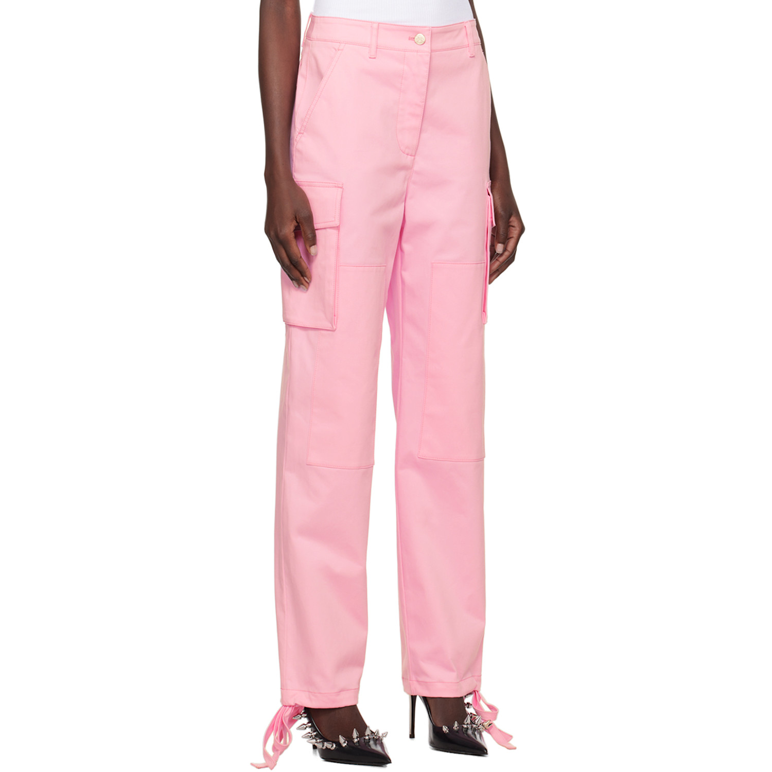  Moschino Jeans Pink Panel Cargo Pants 
