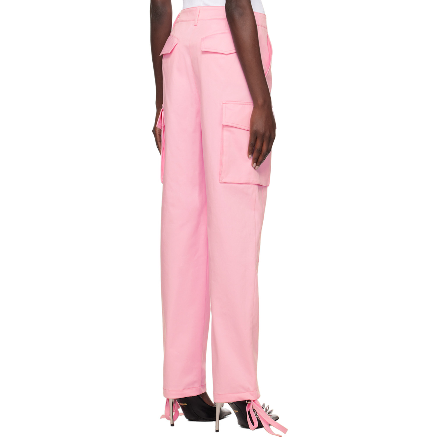  Moschino Jeans Pink Panel Cargo Pants 