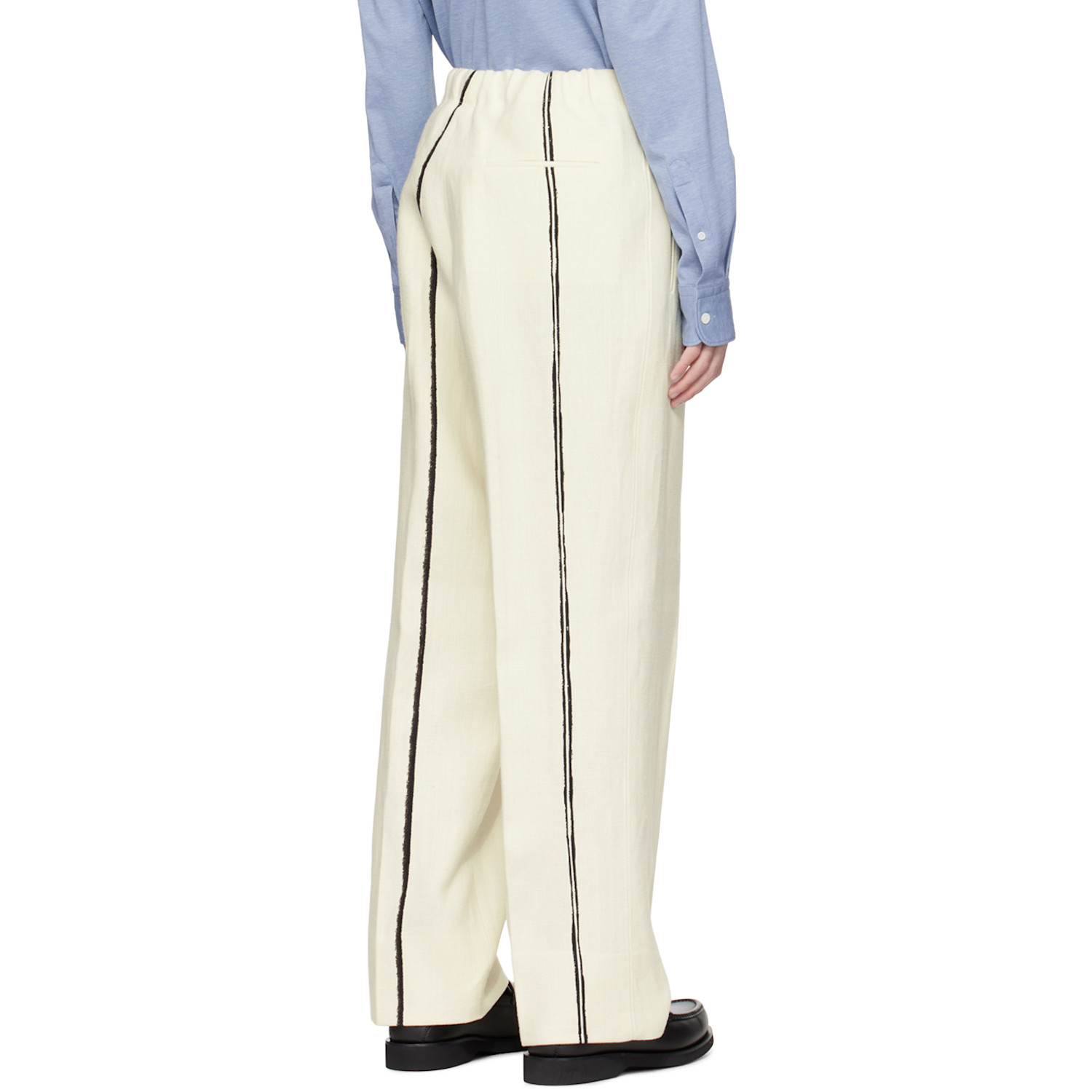  Zegna Off-white Striped Trousers 