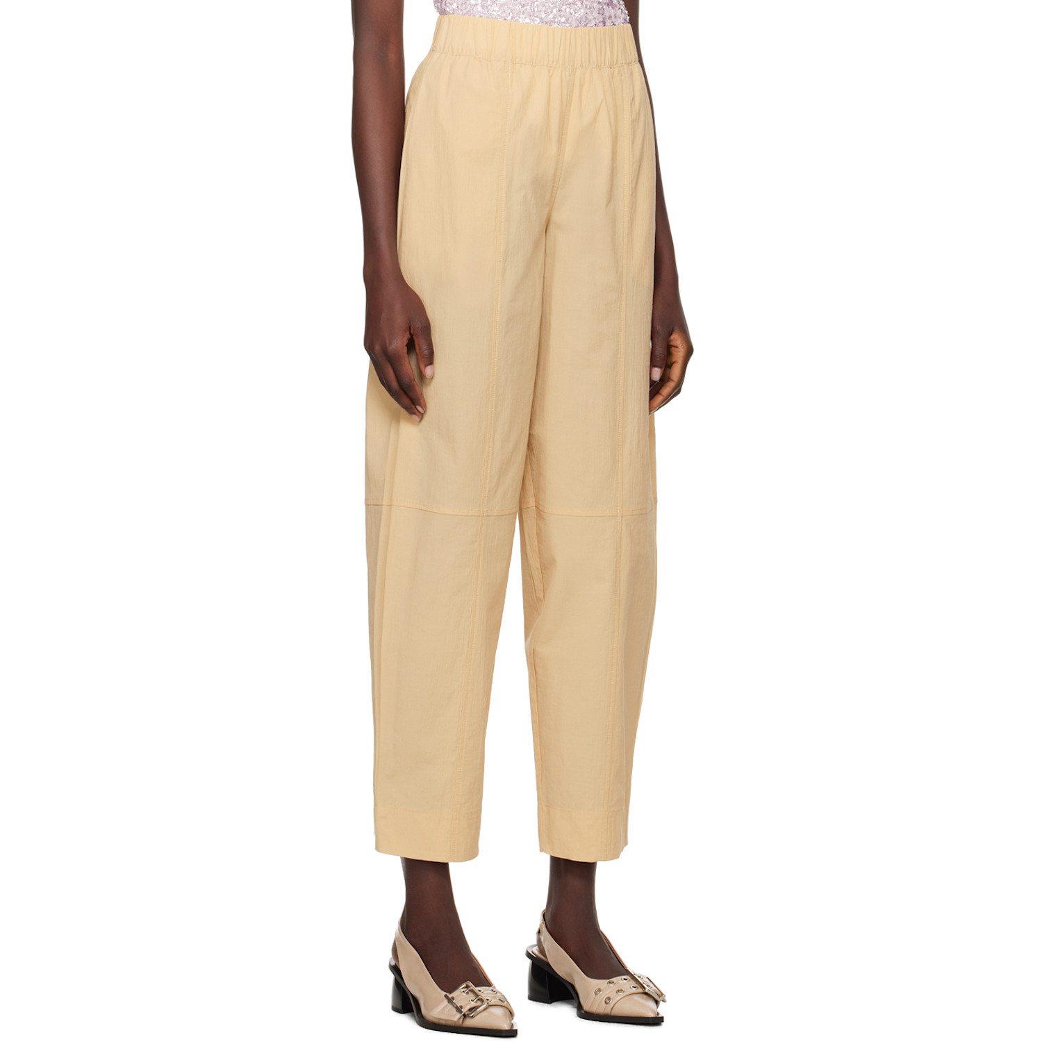  Ganni Beige Curve Trousers 