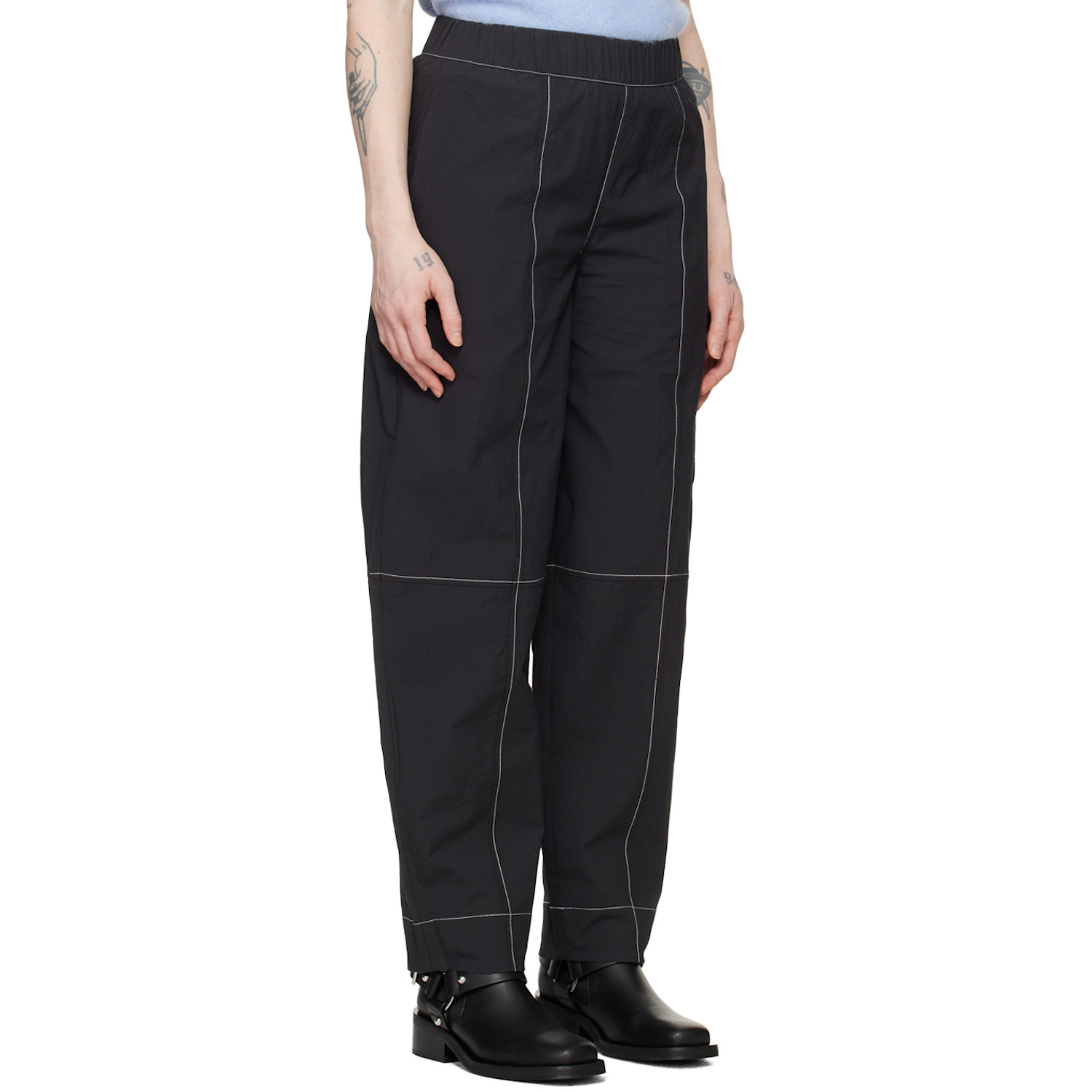  Ganni Black Curve Trousers 