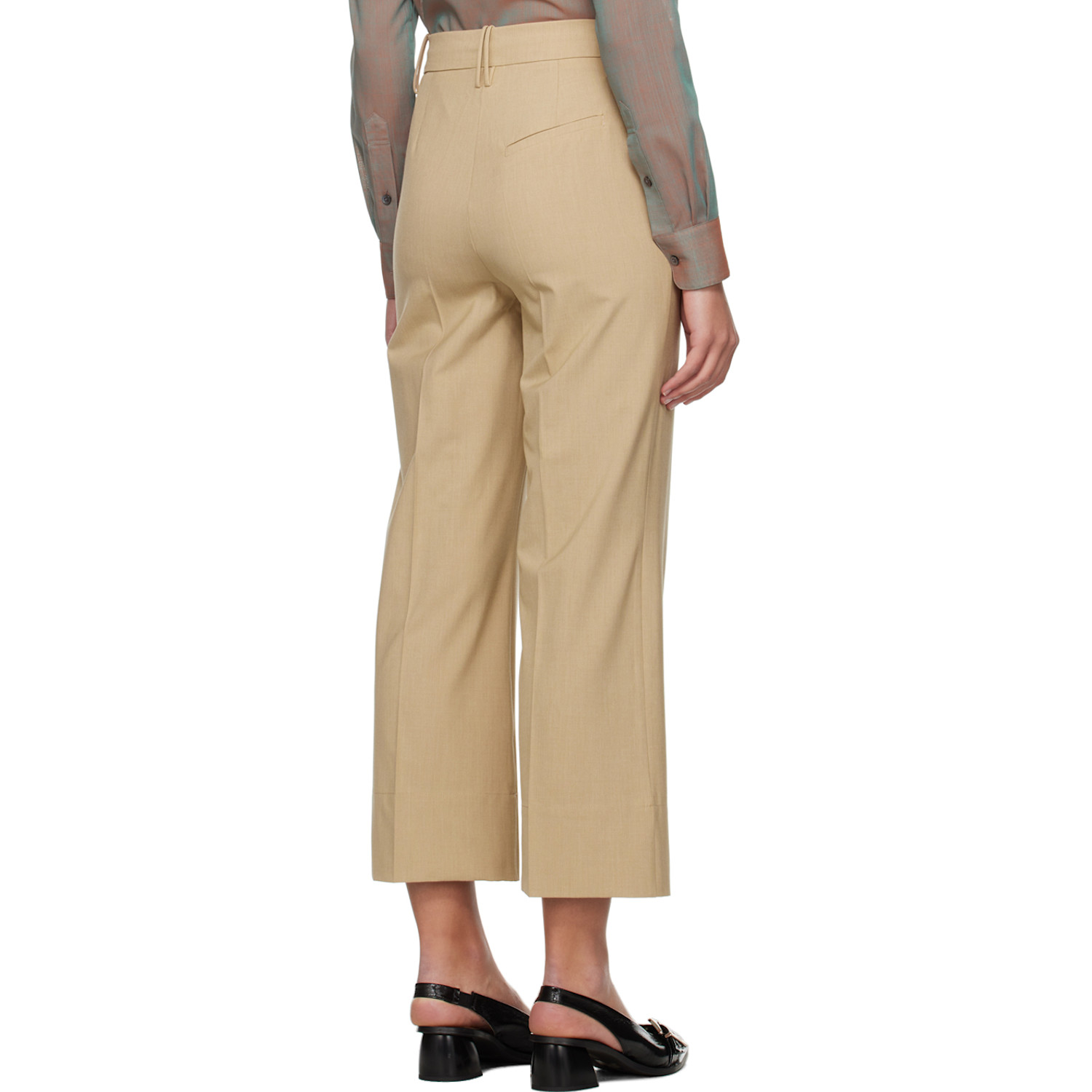  Ganni Beige Cropped Trousers 