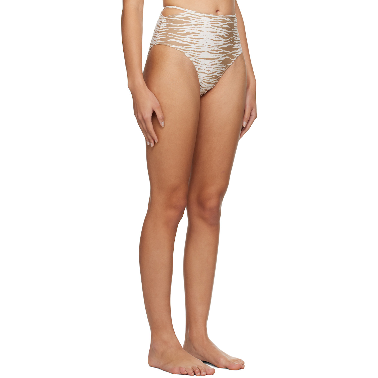  Ganni Beige Printed Bikini Bottom 