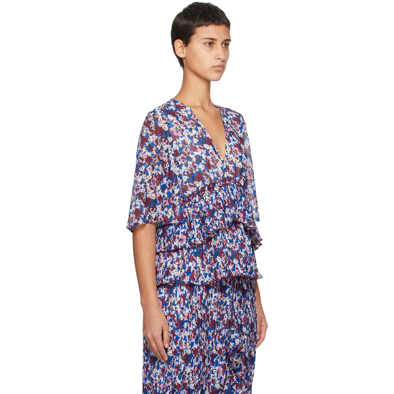  Ganni Multicolor Pleated Blouse 